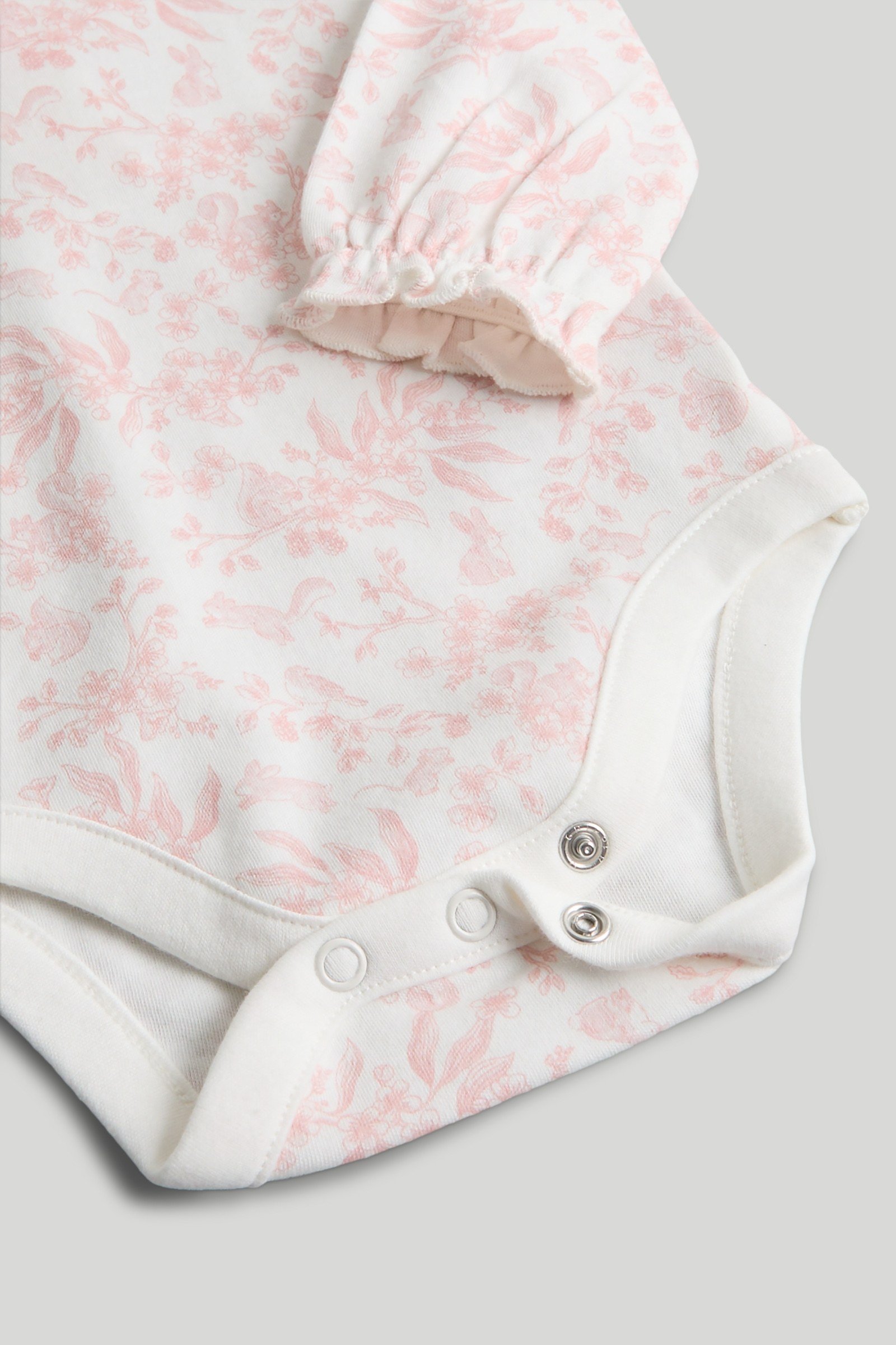Mothercare Girls Fern Forest Printed Full Sleeve Bodysuit - Pack of 2 - Pink