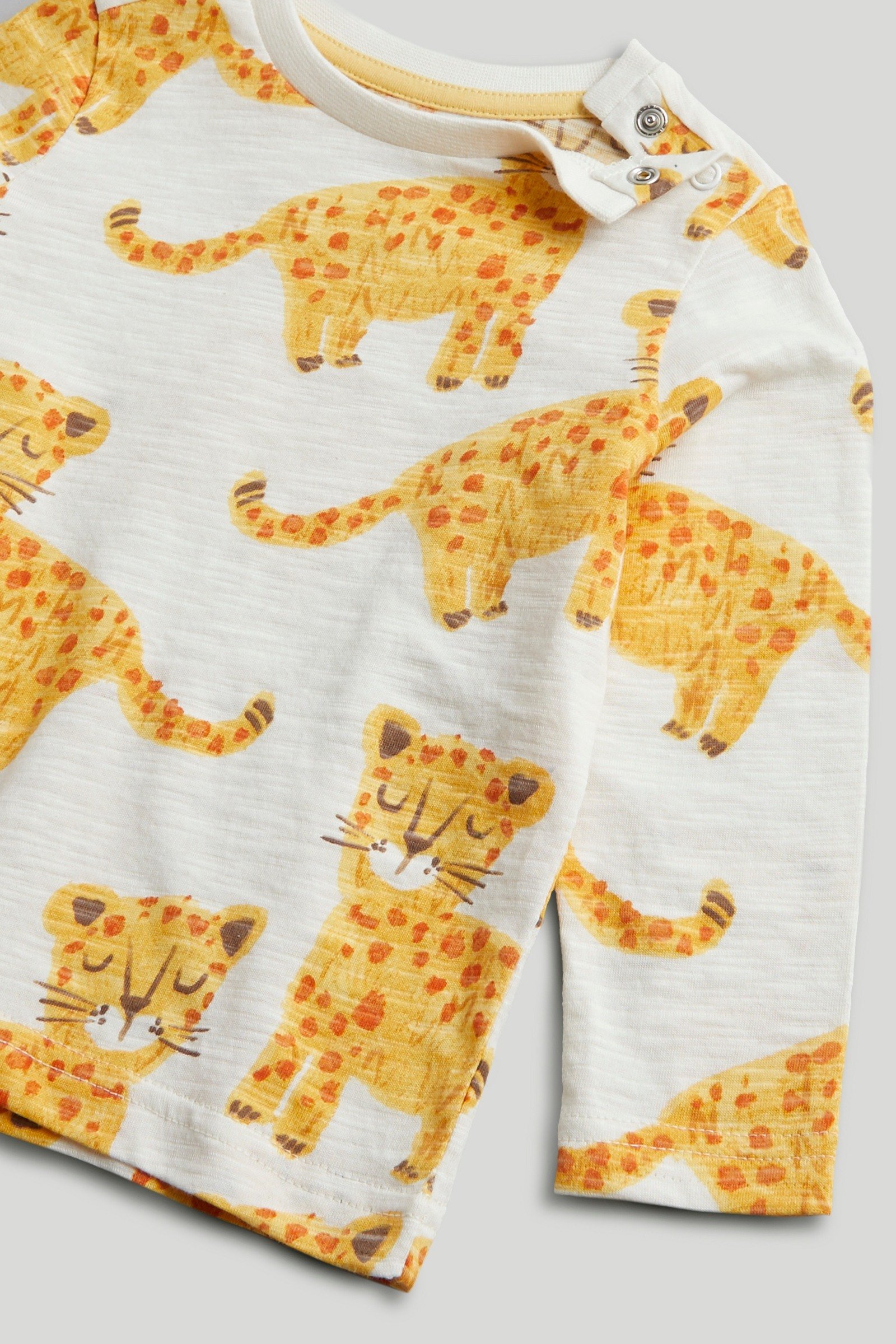 Mothercare Boys Autumn Palms Printed Full Sleeve T-shirt - Cream