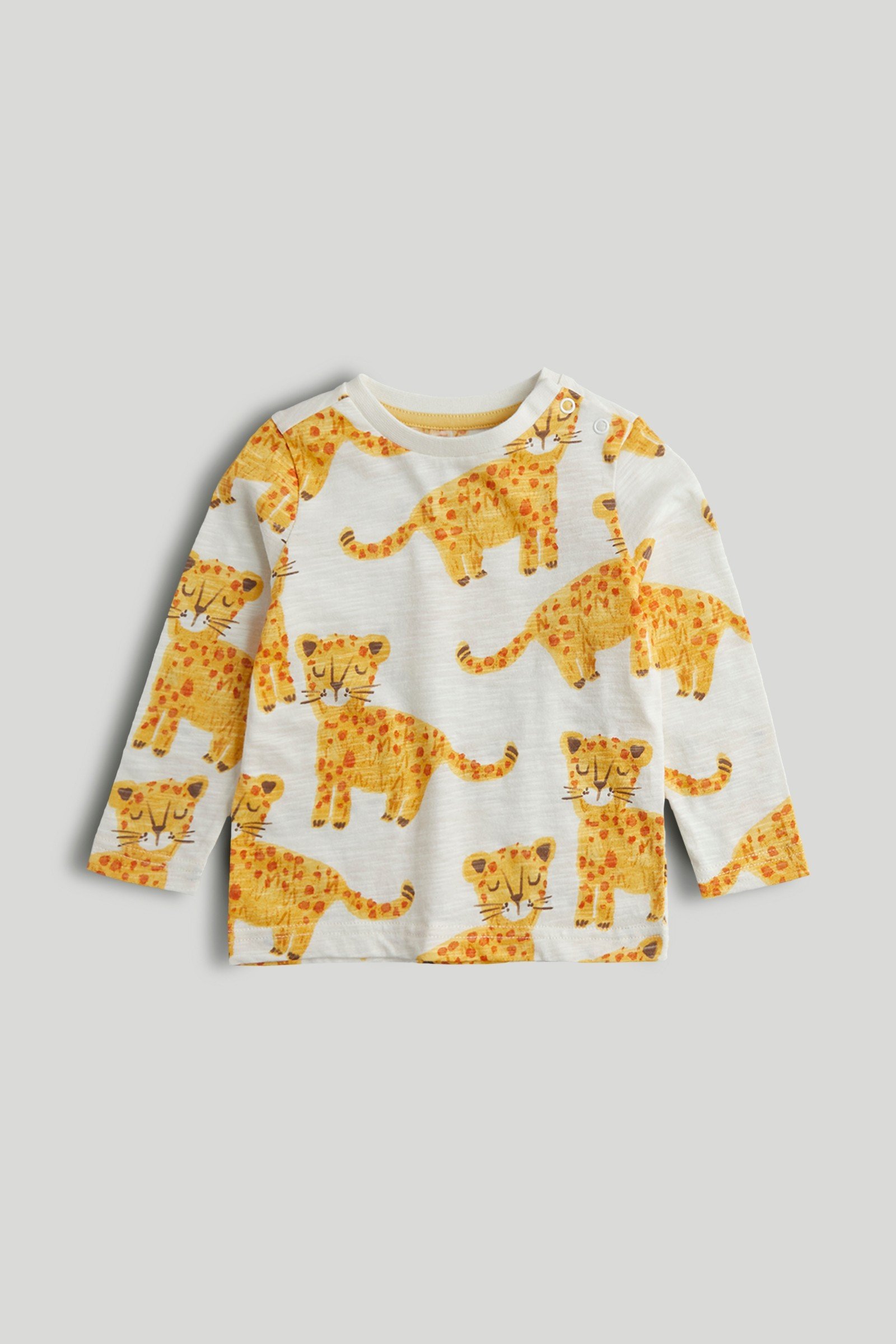 Mothercare Boys Autumn Palms Printed Full Sleeve T-shirt - Cream