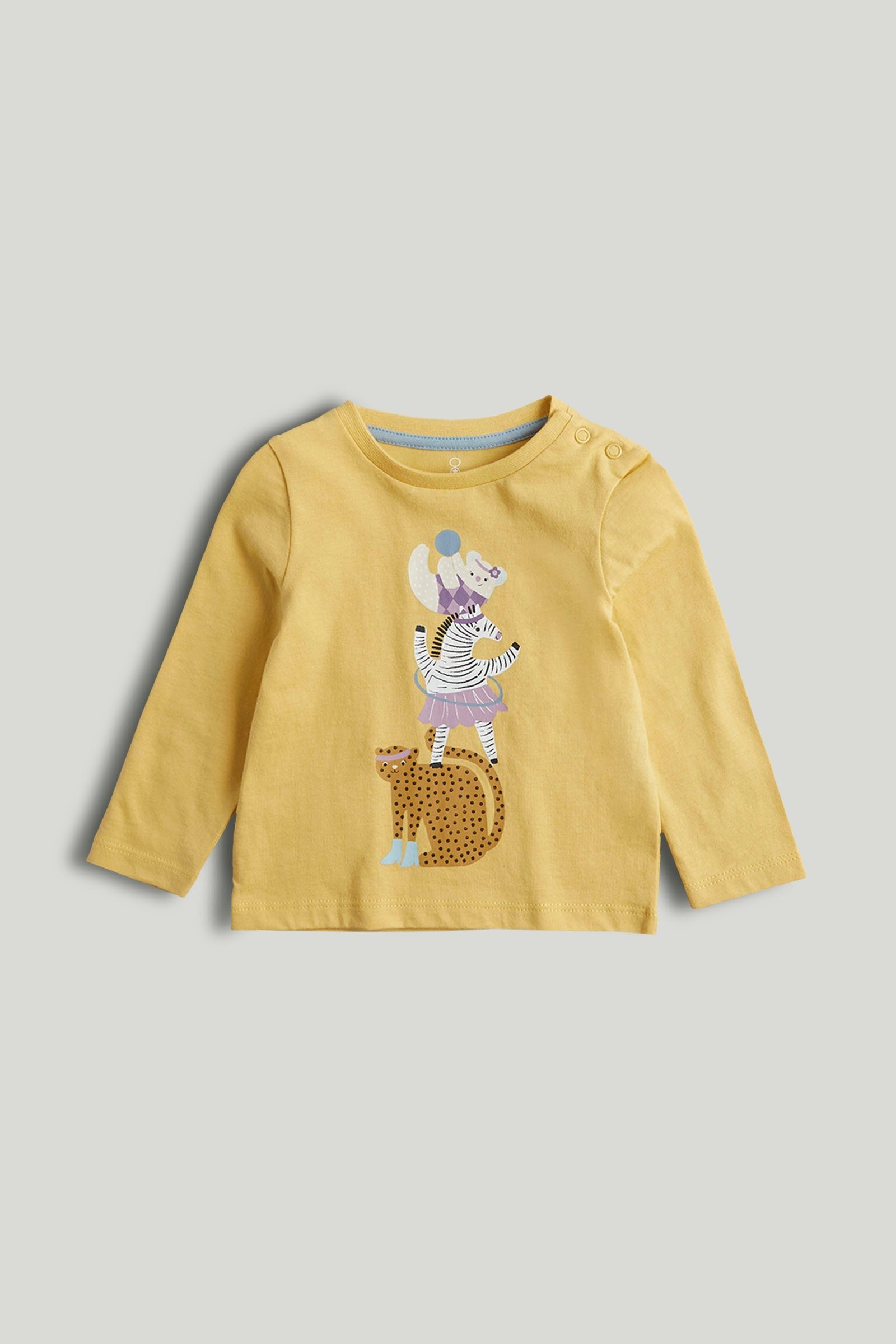 Mothercare Girls Lilac Fun Printed Full Sleeve T-shirt - Yellow