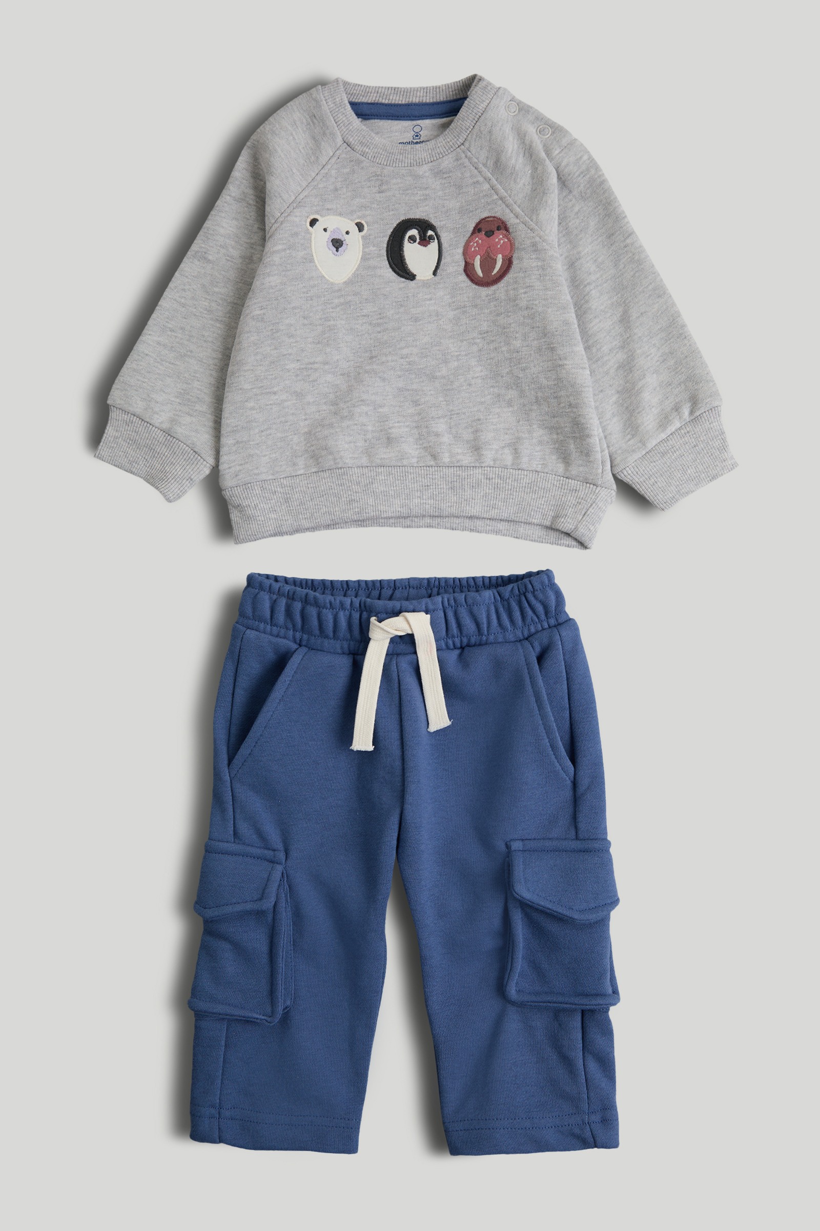 Mothercare Boys Frosty Seas Long Sleeves 2-Piece T-shirt and Jogger Set - Multi
