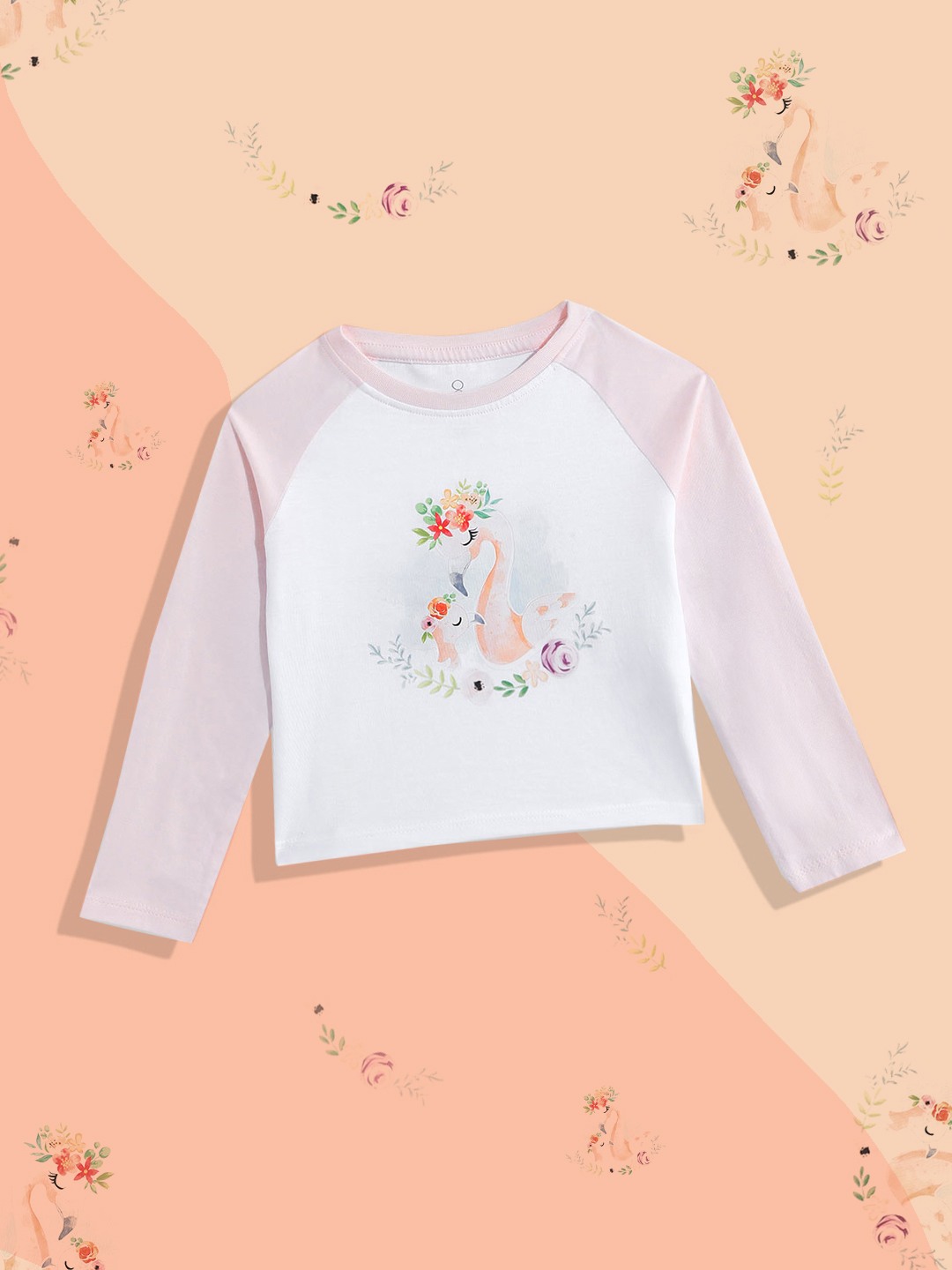Mothercare Girls Classic Printed Full Sleeves T-Shirt - White