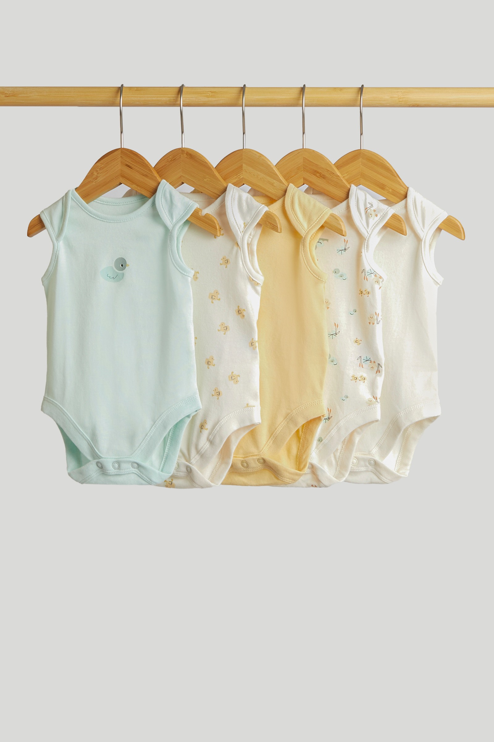 Mothercare Baby Unisex Printed Short Sleeves Bodysuit - Pack of 5 - Multi
