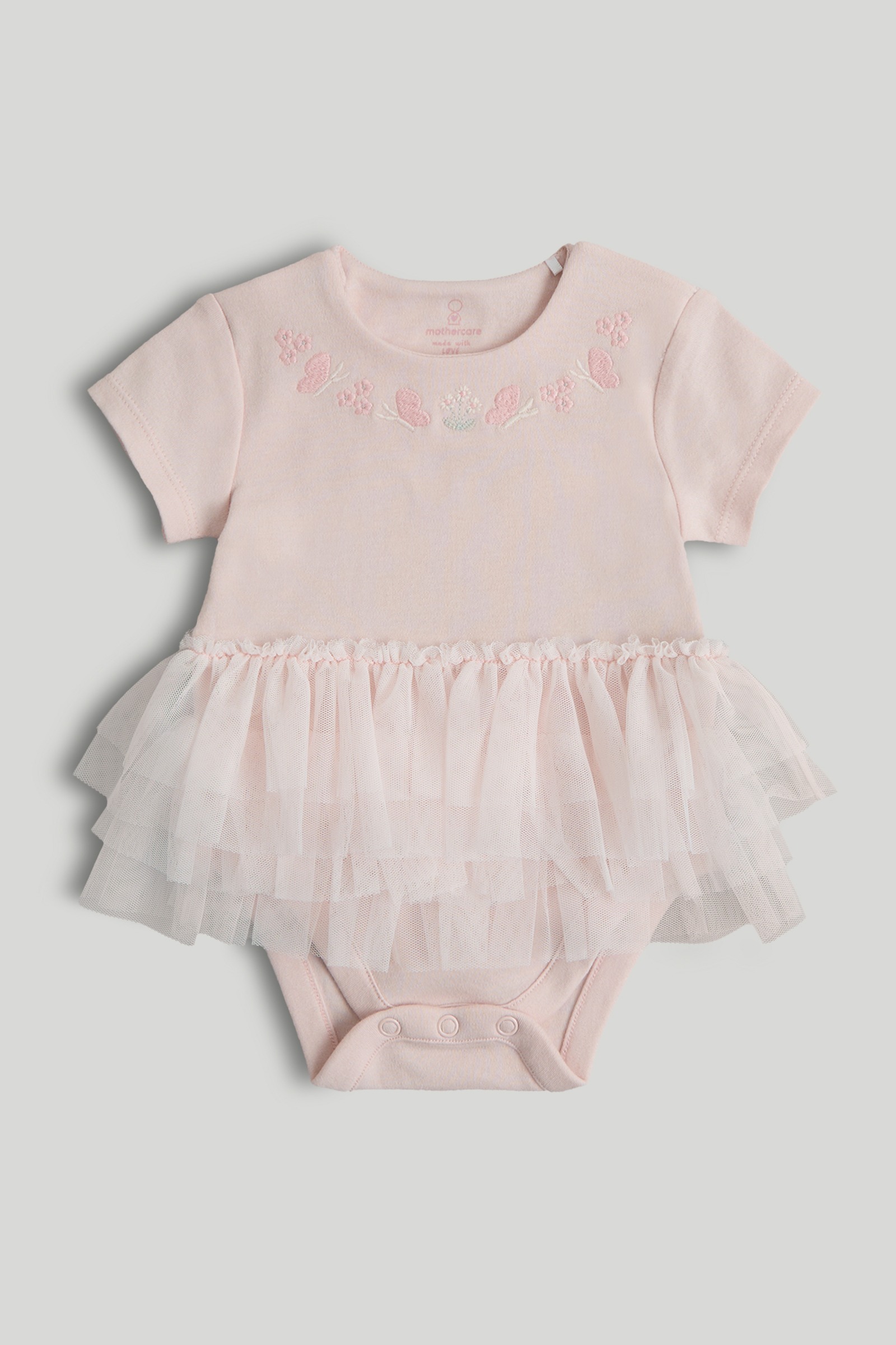 Mothercare My First Girls Little Goose Printed Short Sleeves Bodysuit - Pink