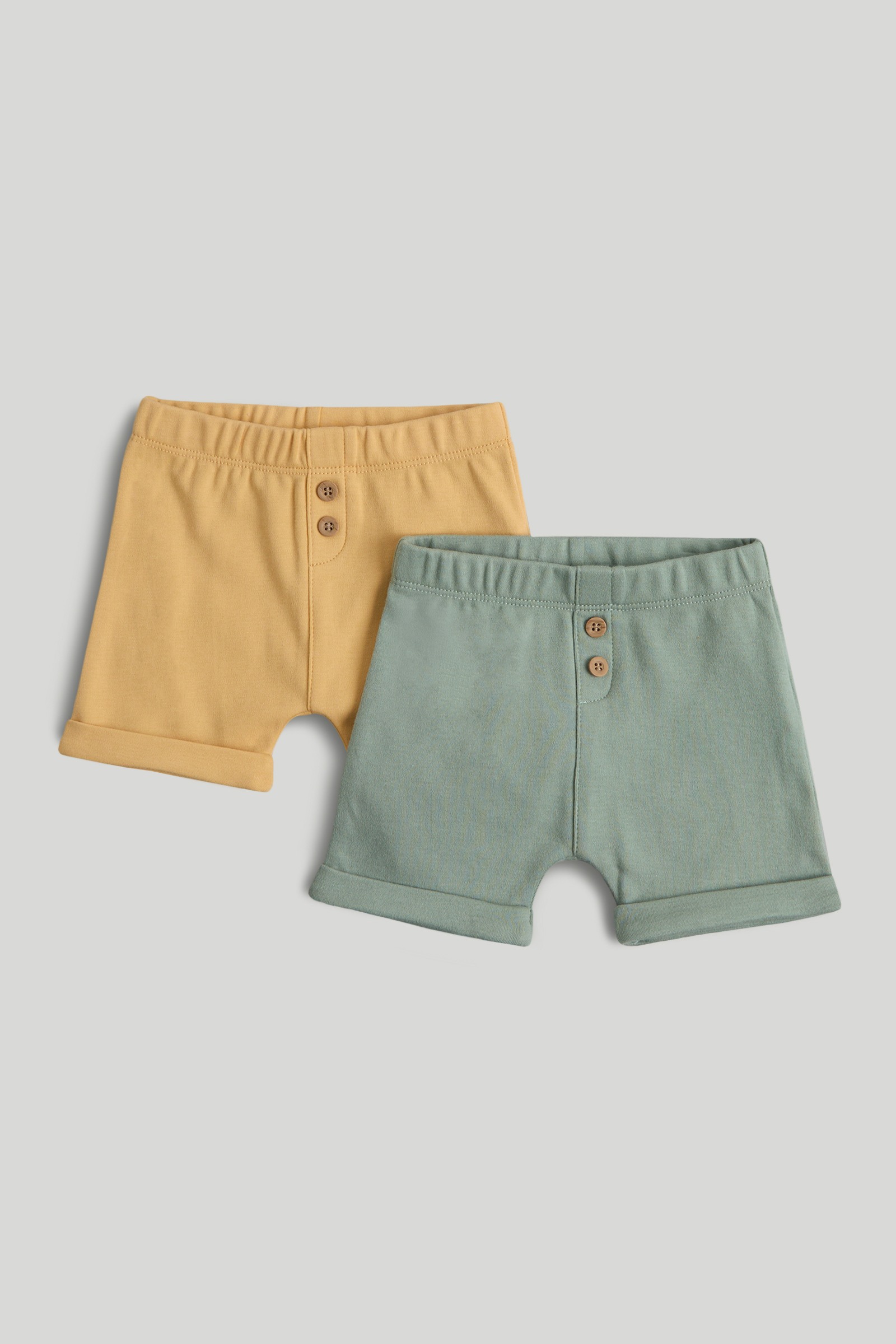 Mothercare Newborn Boys Sage Safari Shorts - Pack of 2 - Multi