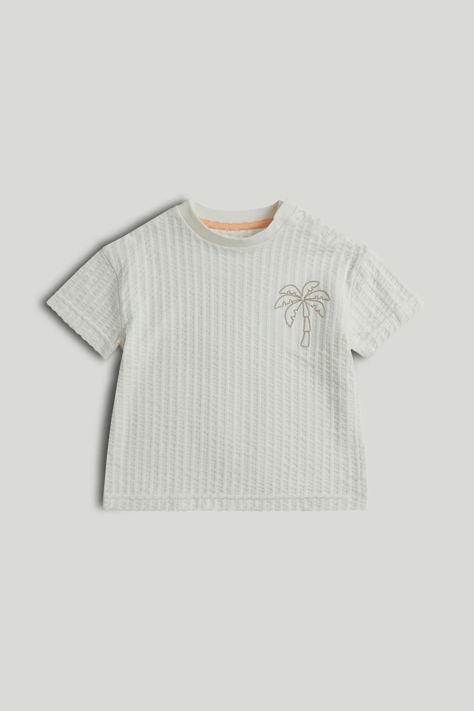 Mothercare Mini Boys Beach Buddy Printed Short Sleeves T-shirt - Cream