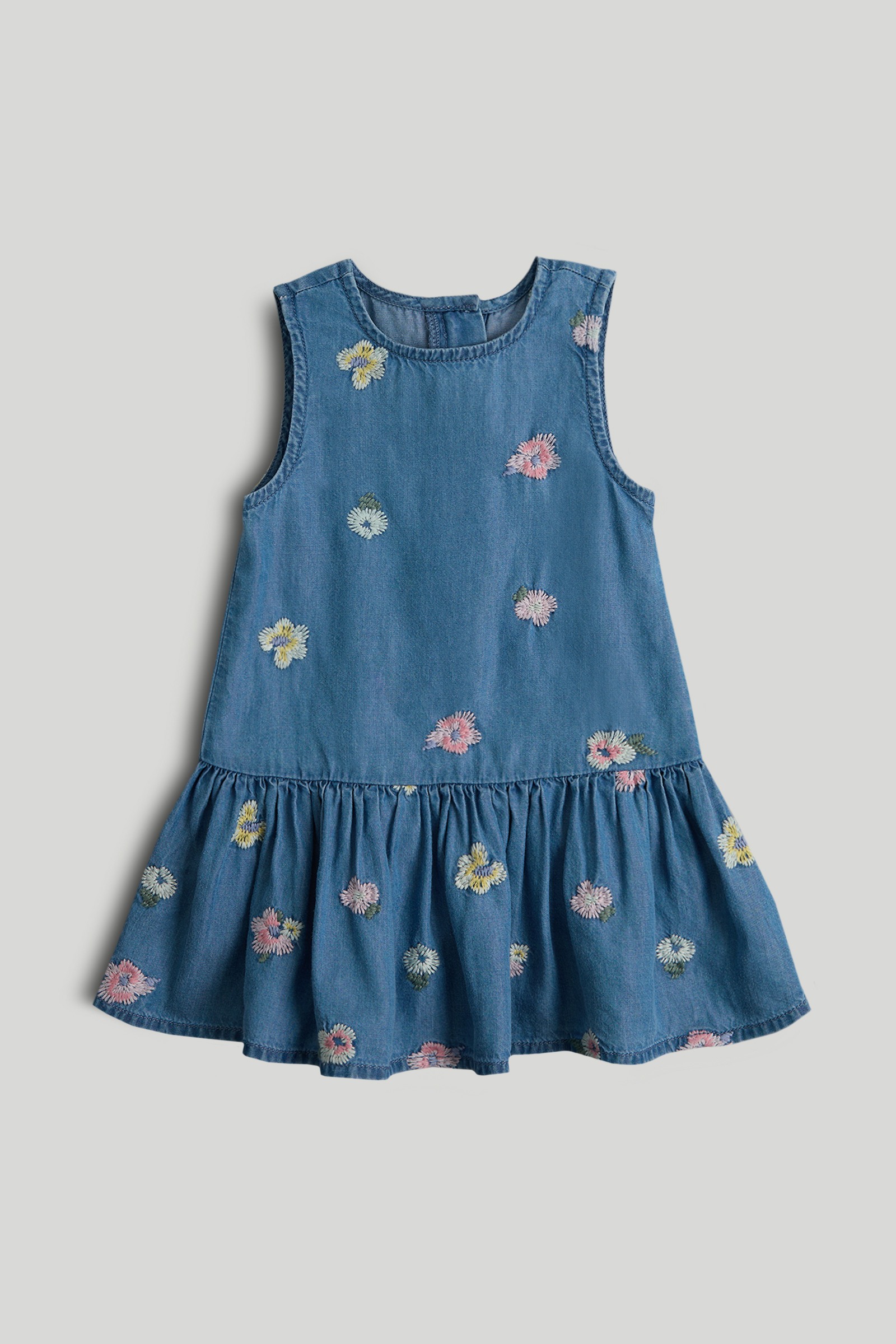 Mothercare Mini Girls Fly Away Printed Sleeveless Dress - Blue