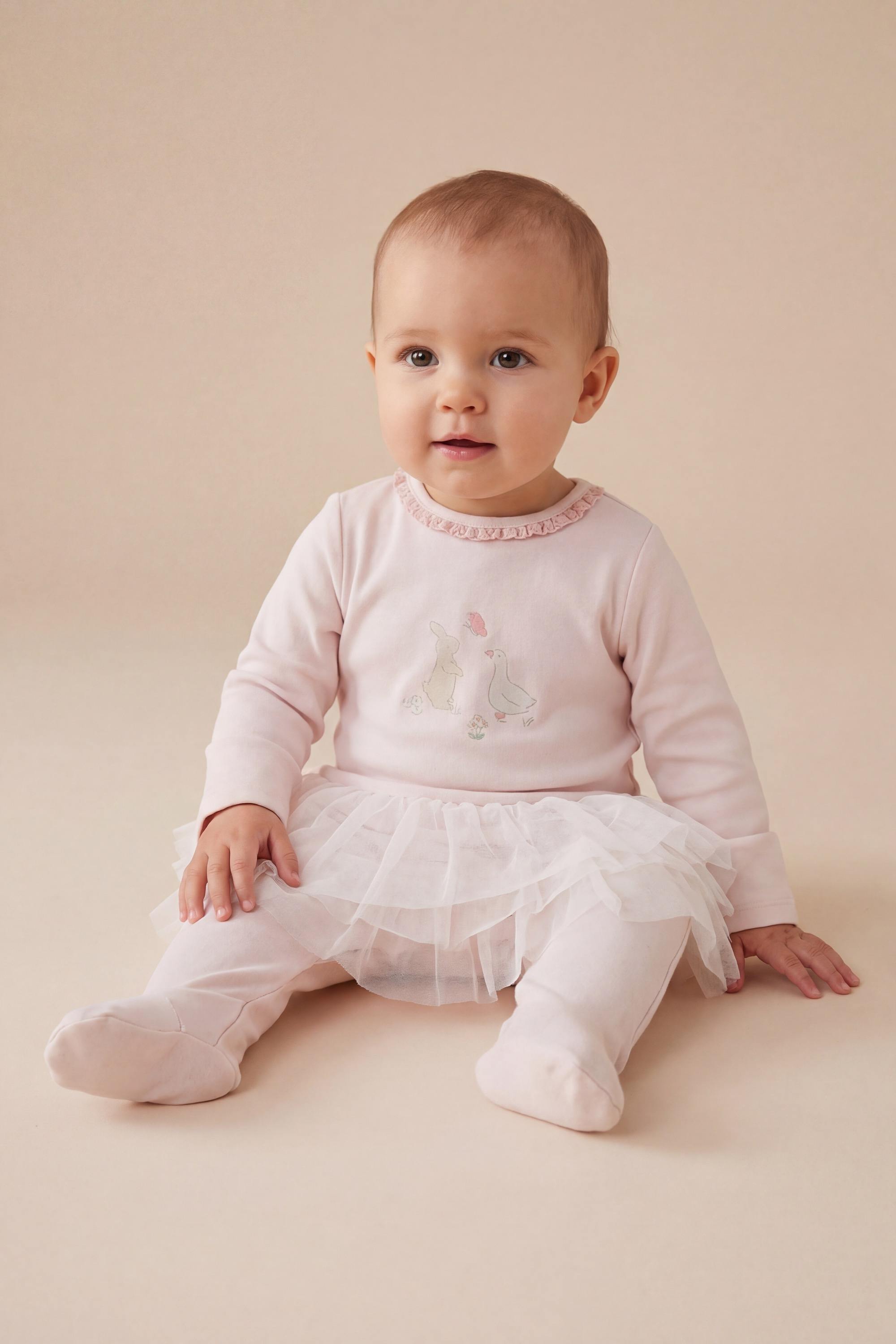 Mothercare My First Girls Classic Full Sleeves Sleepsuit - Light Pink