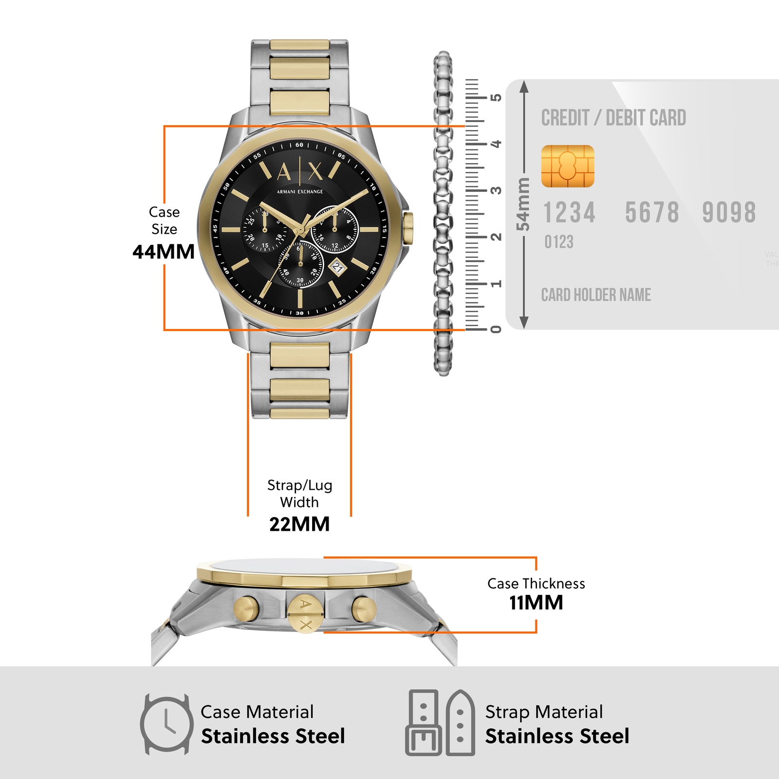Armani Exchange Two Tone Watch AX7148SET