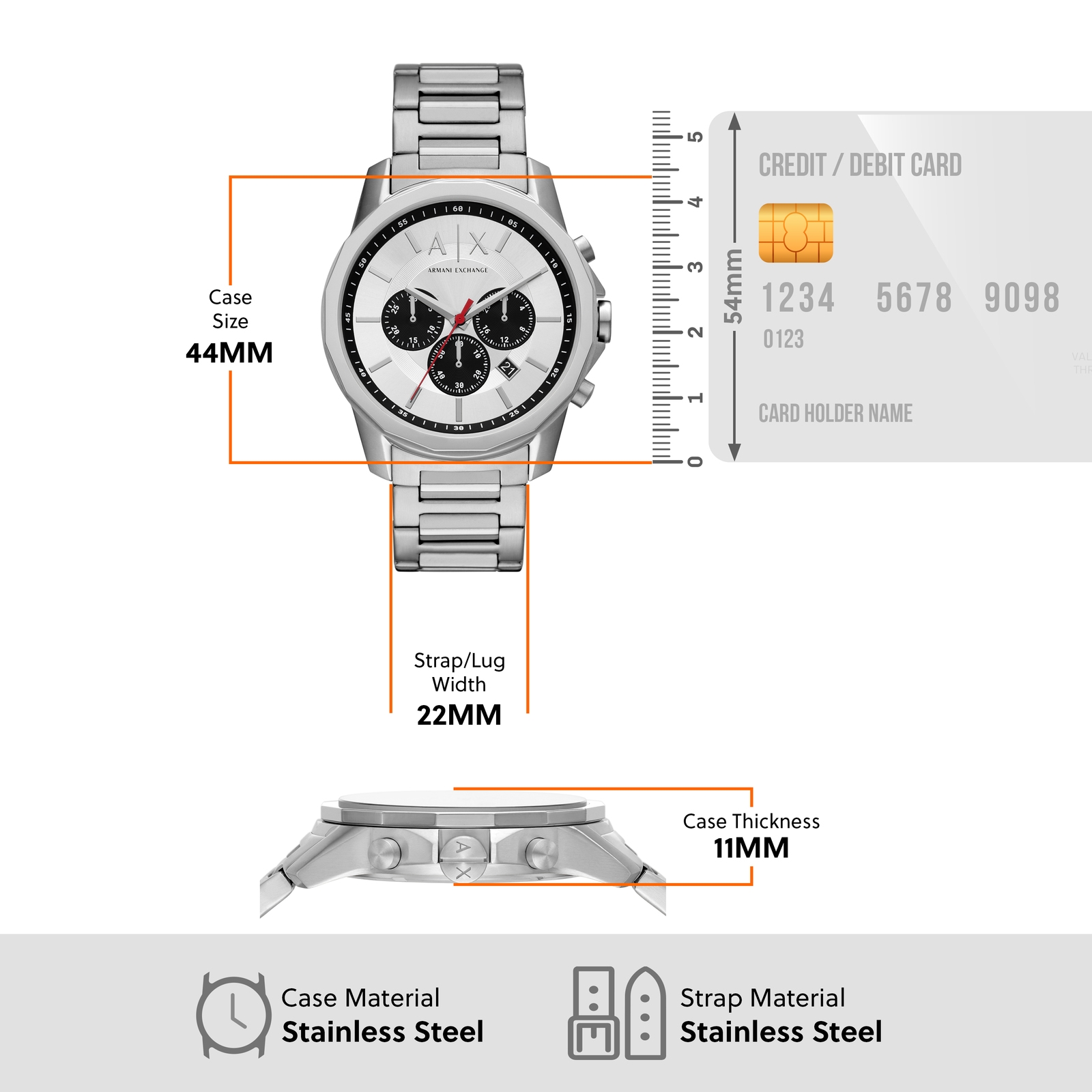 Armani Exchange Silver Watch AX1742