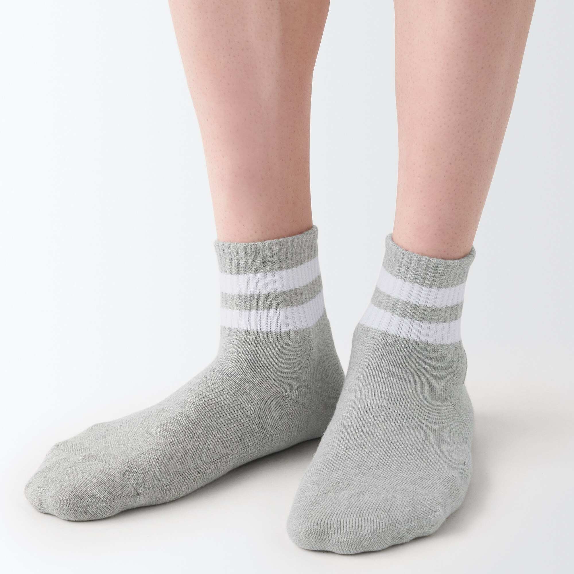 MUJI | Right Angle Pile Short Socks(Line)
