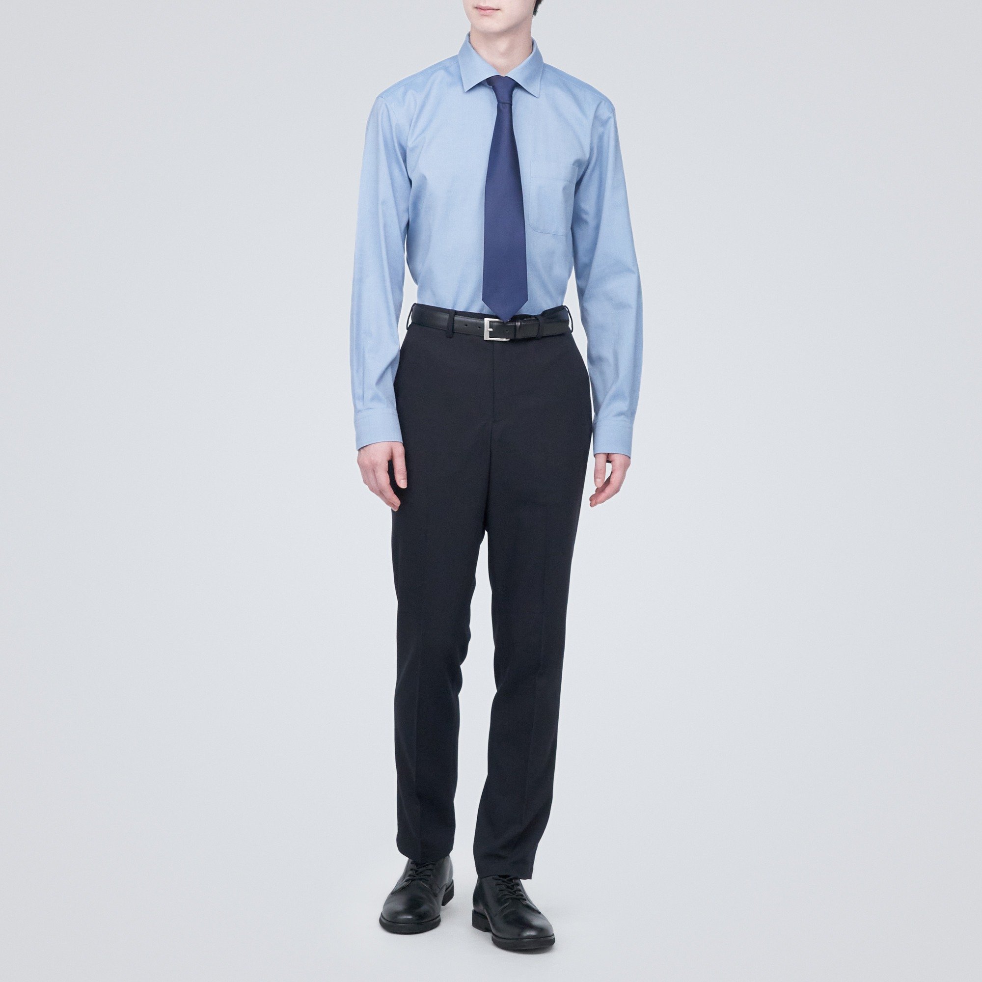 Non-Iron semi wide  collar shirt