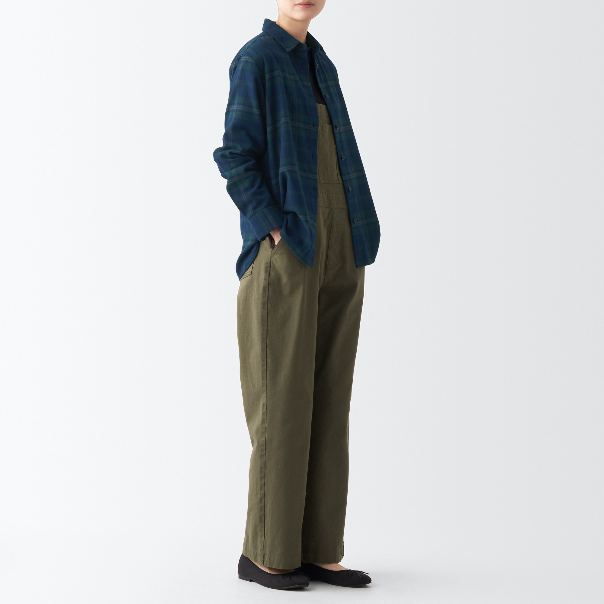 Double-brushed flannel Regular collar Long Sleeve shirt