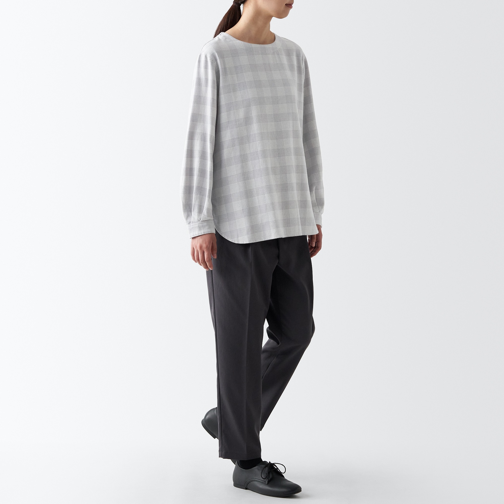 Double-brushed flannel Long Sleeve blouse