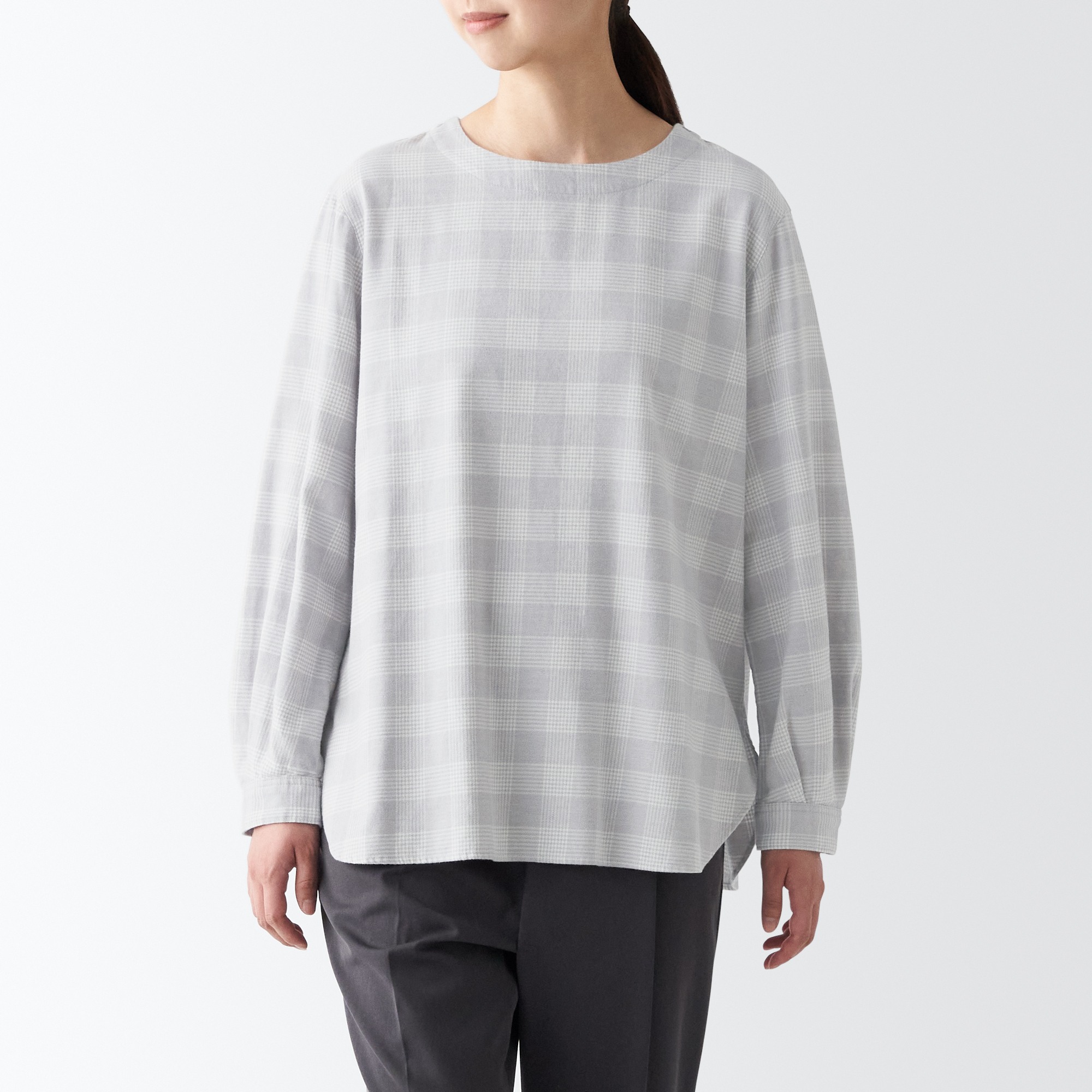 Double-brushed flannel Long Sleeve blouse