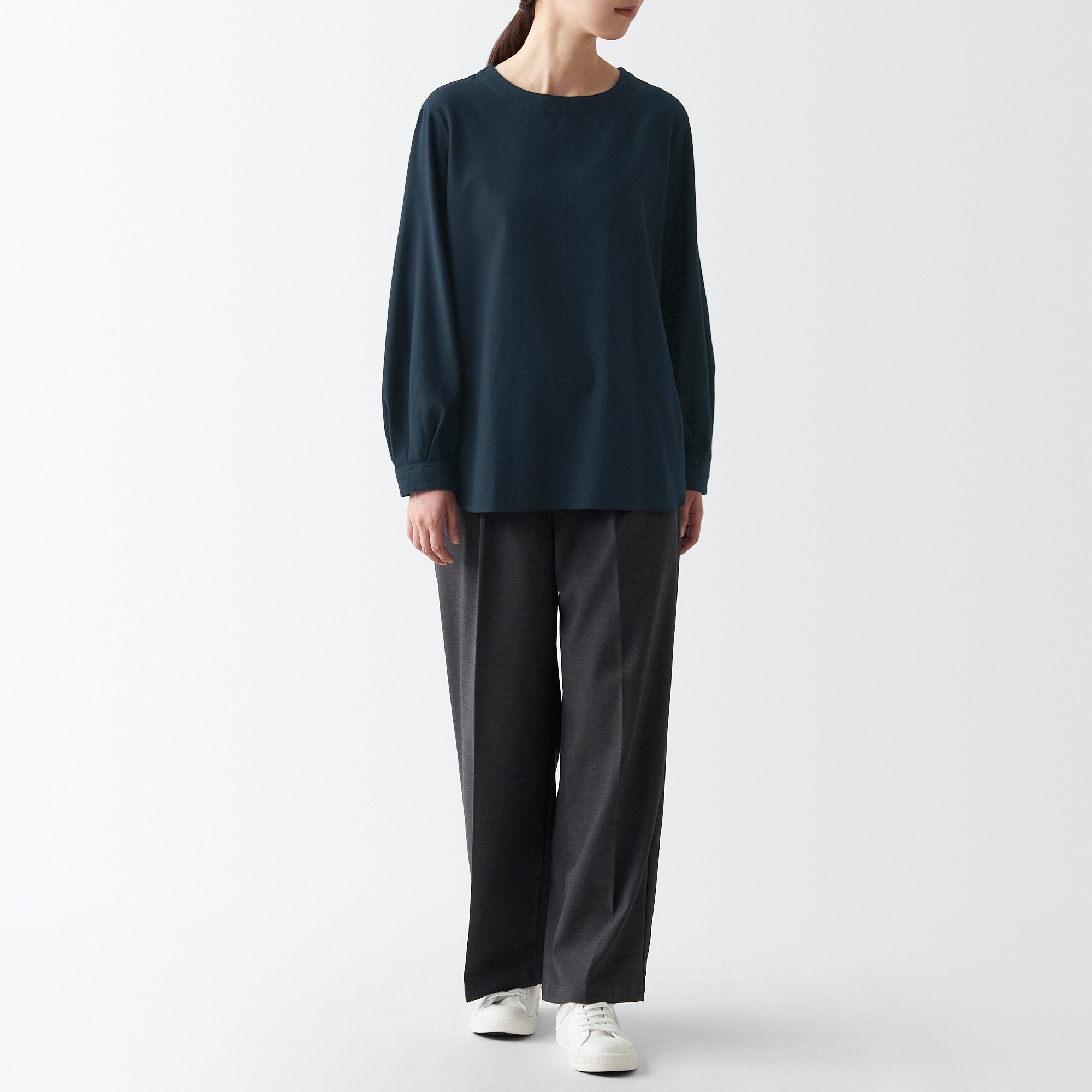 MUJI | Double-brushed flannel Long Sleeve blouse