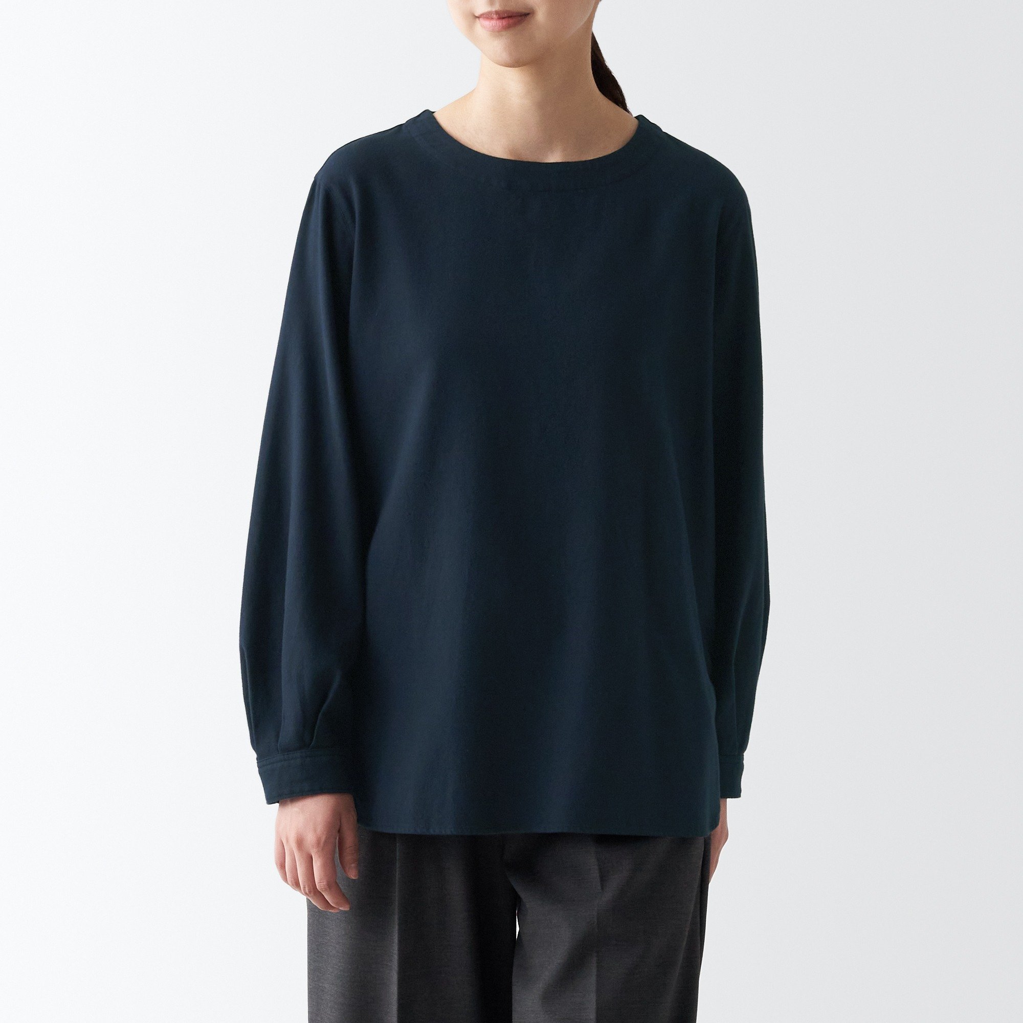 MUJI | Double-brushed flannel Long Sleeve blouse
