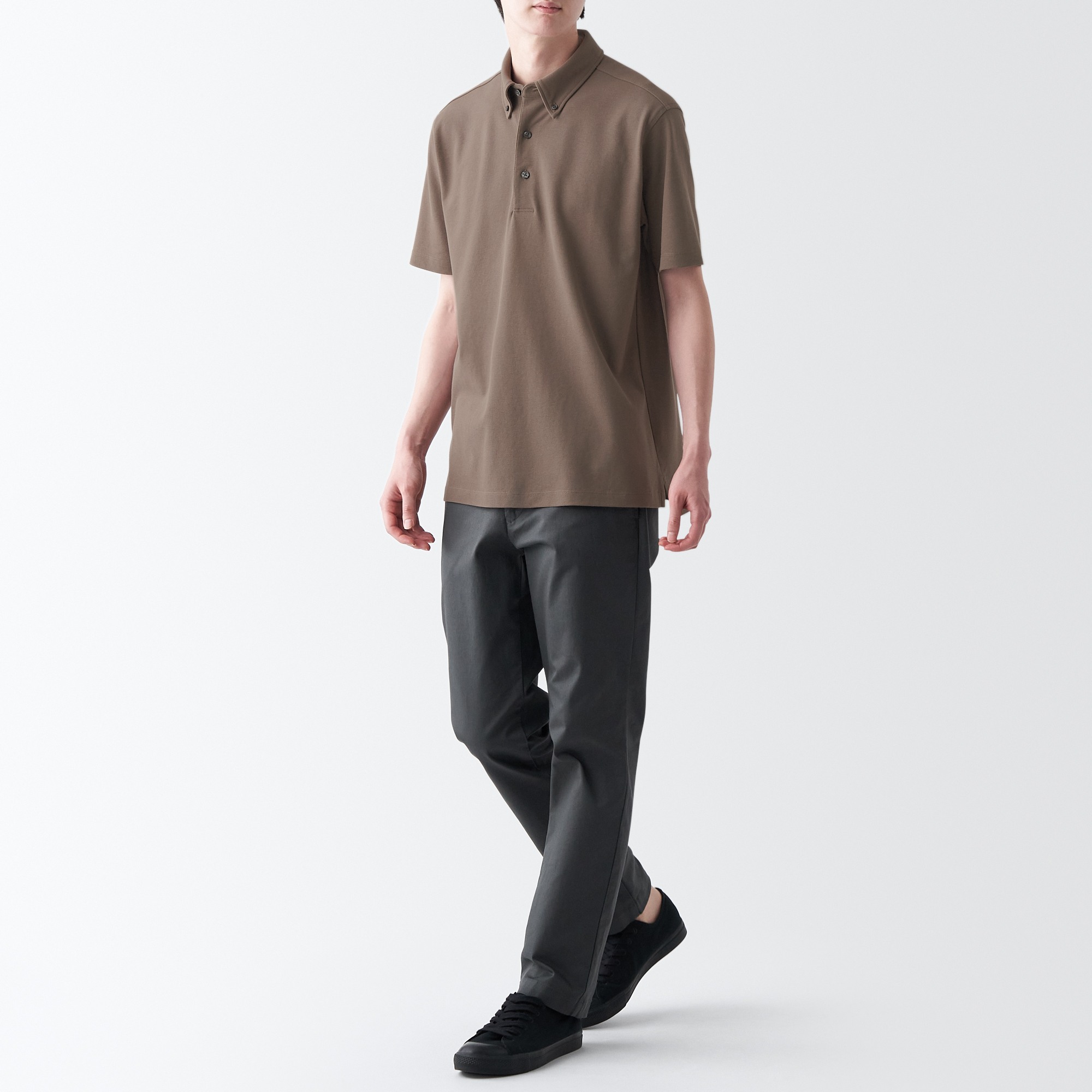 Cool touch pique Short Sleeve Button down polo shirt