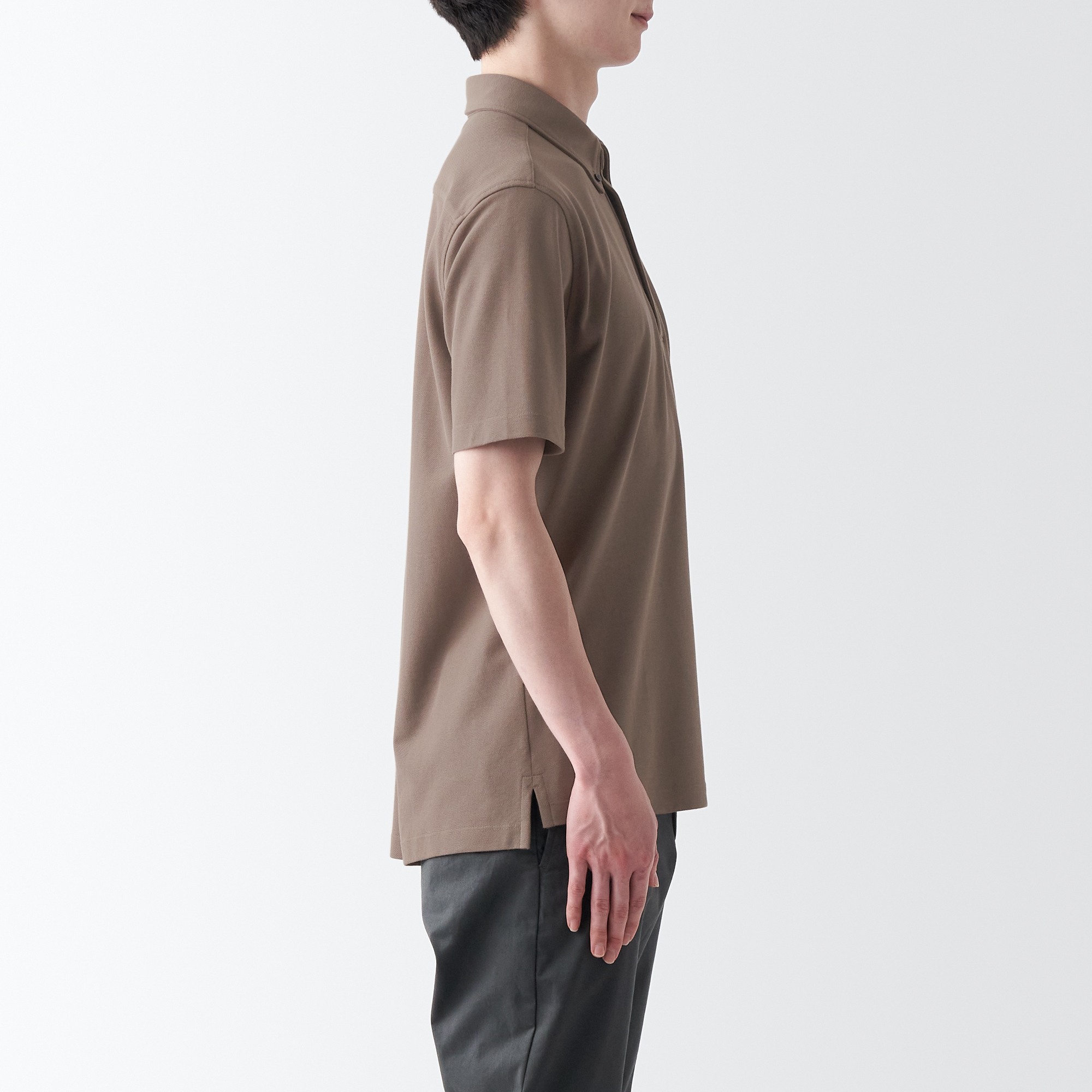 Cool touch pique Short Sleeve Button down polo shirt