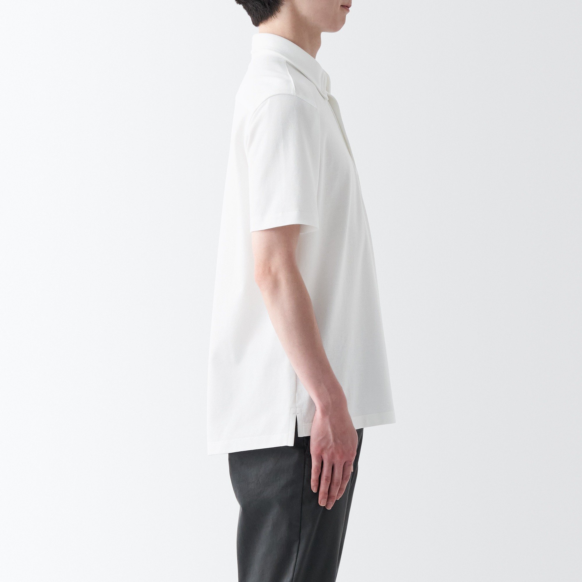 Cool touch pique Short Sleeve Button down polo shirt