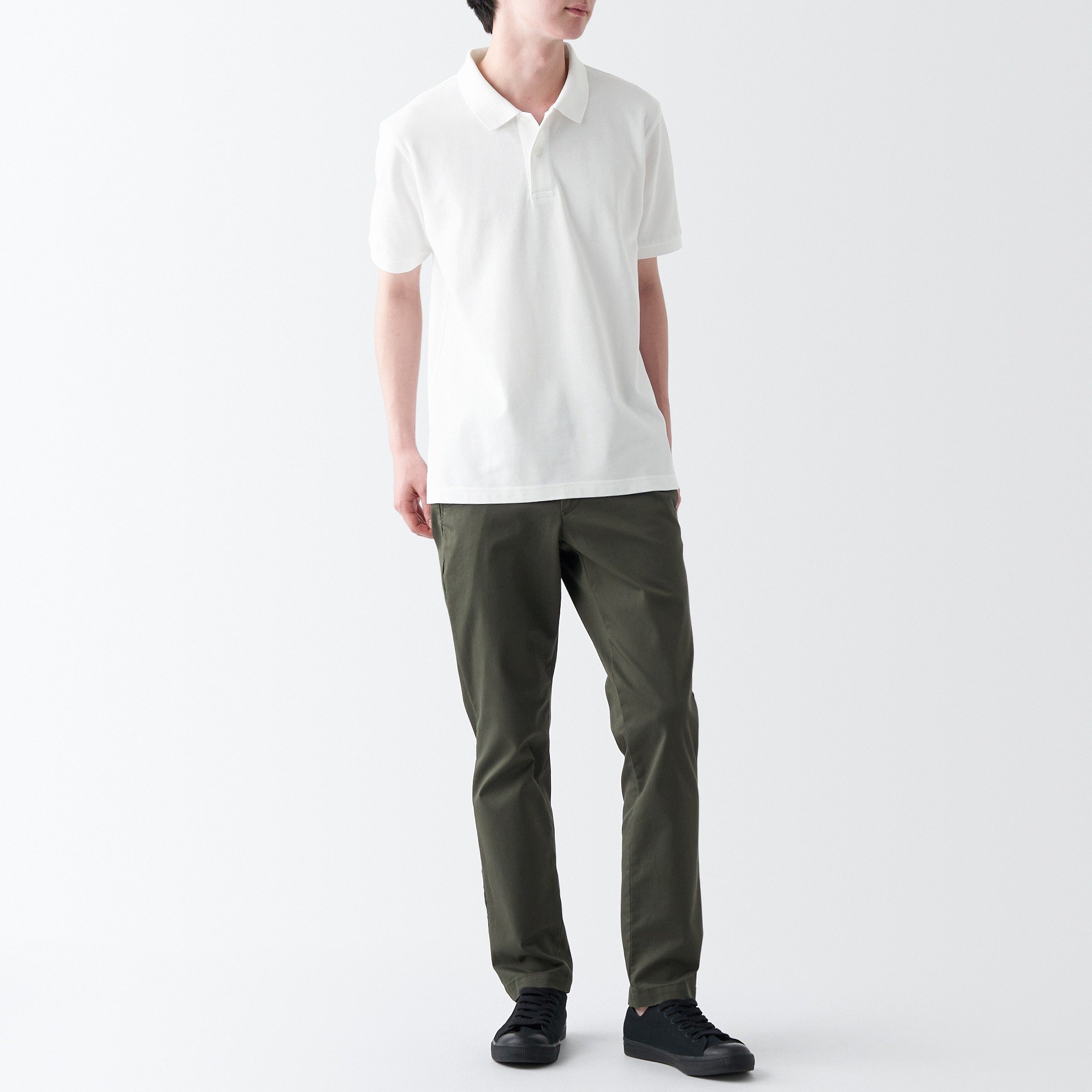 MUJI | Washed pique Short Sleeve  polo shirt