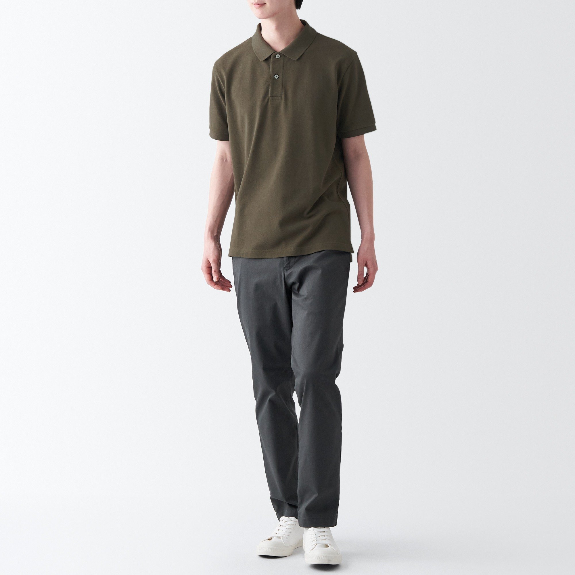 Washed pique Short Sleeve  polo shirt