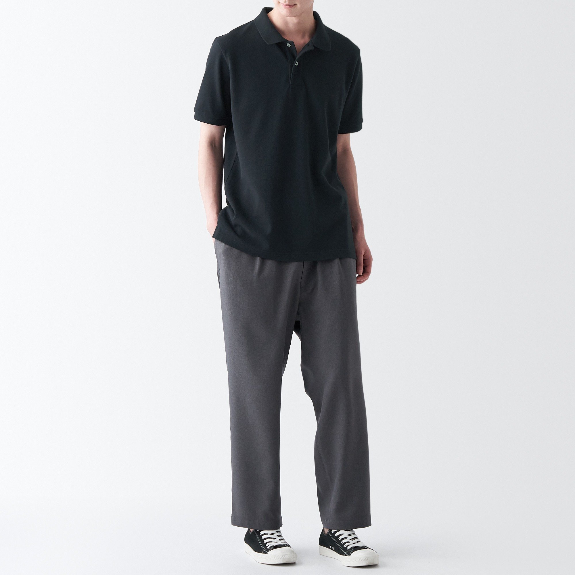 MUJI | Washed pique Short Sleeve  polo shirt