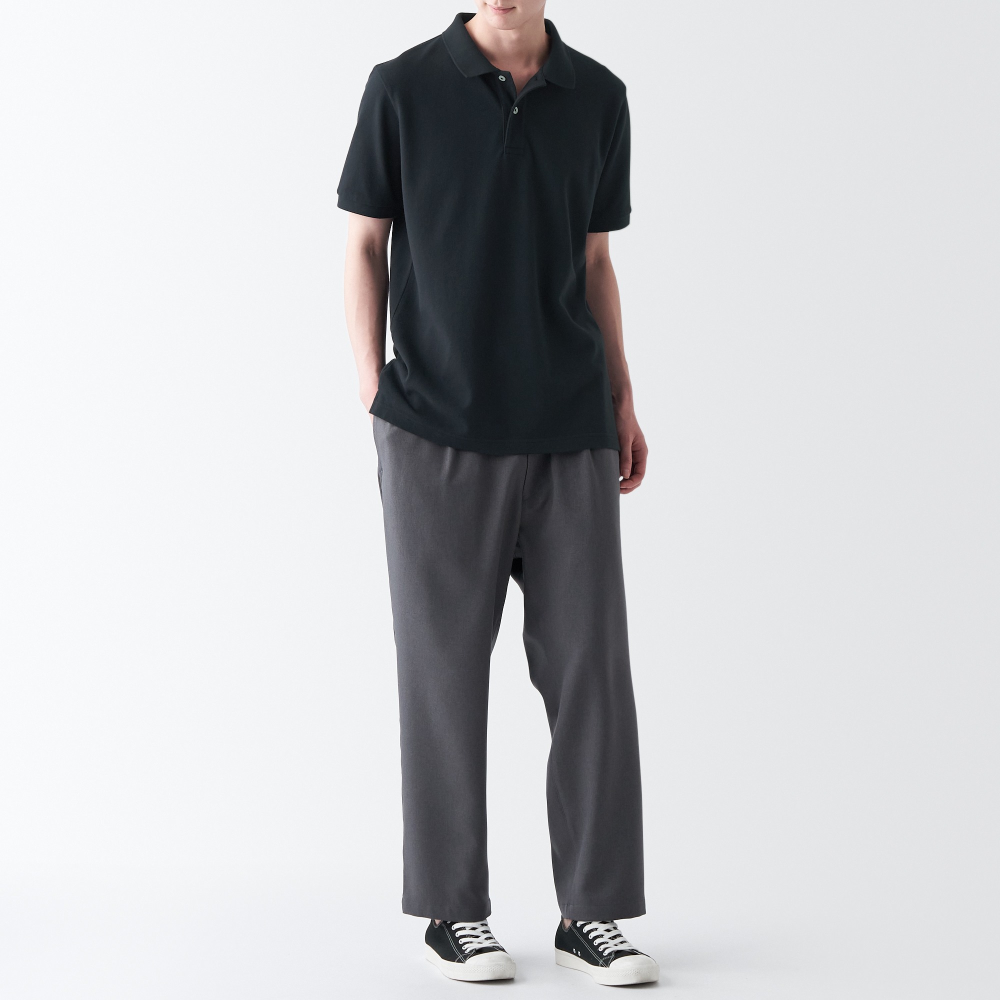 Washed pique Short Sleeve polo shirt