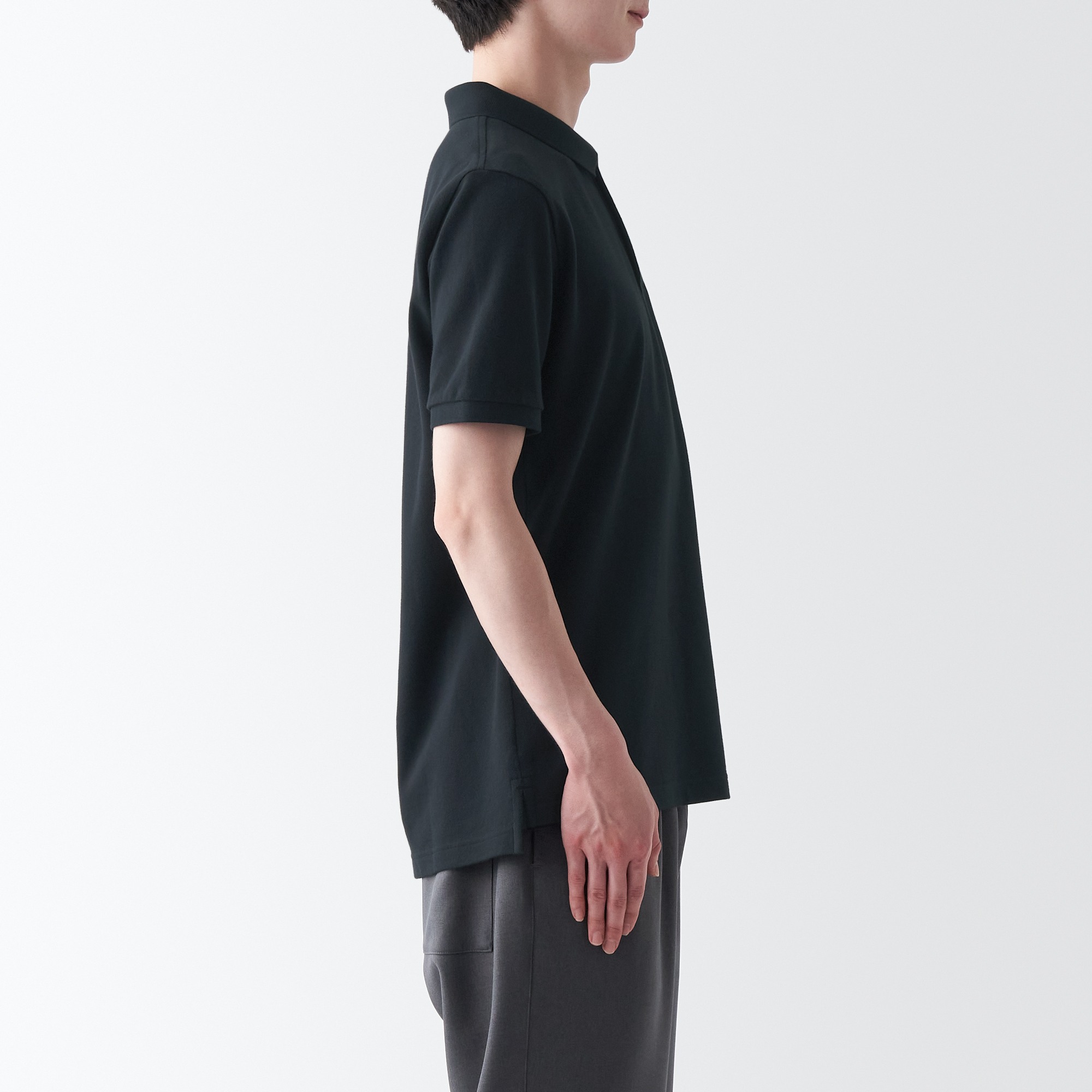 Washed pique Short Sleeve polo shirt