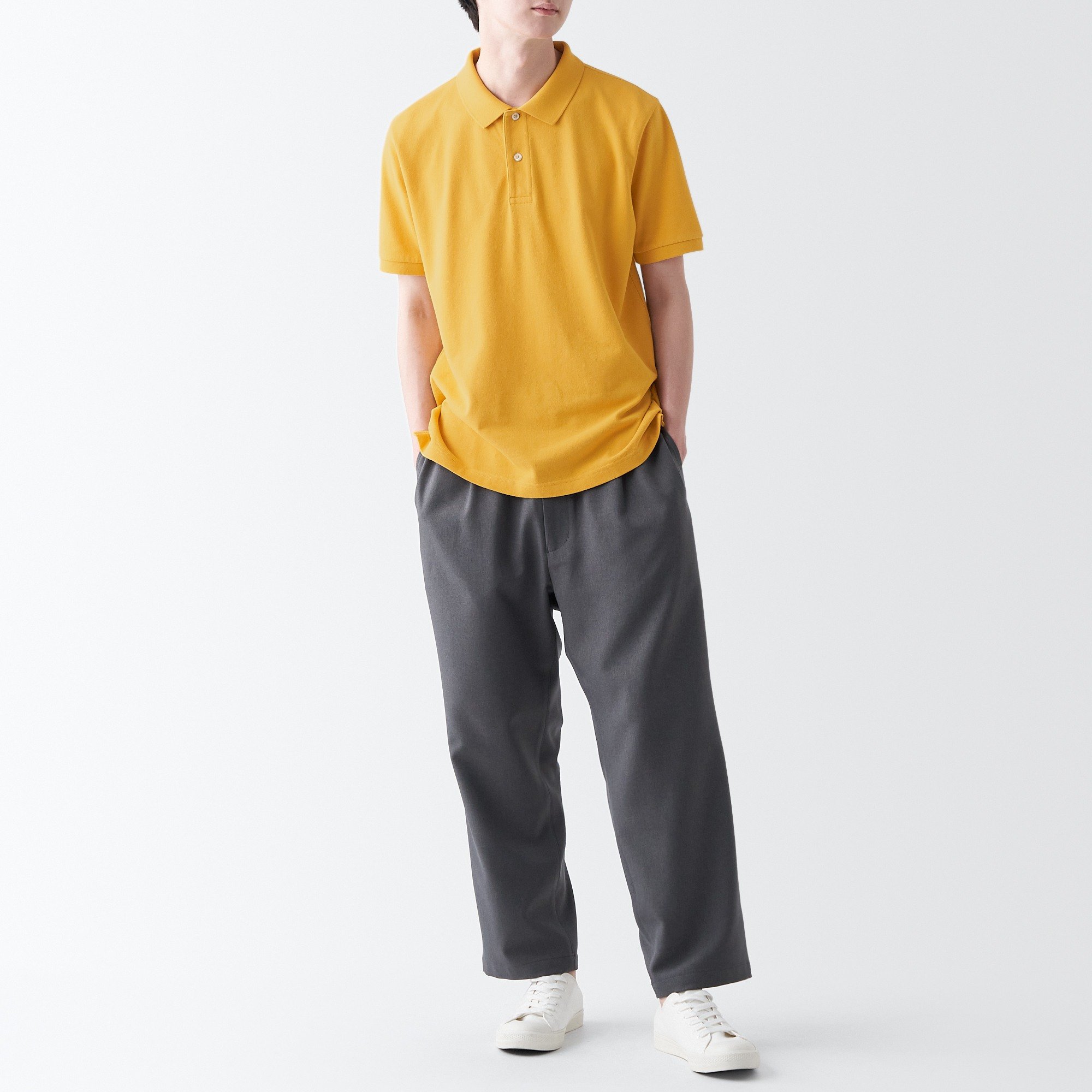 Washed pique Short Sleeve  polo shirt