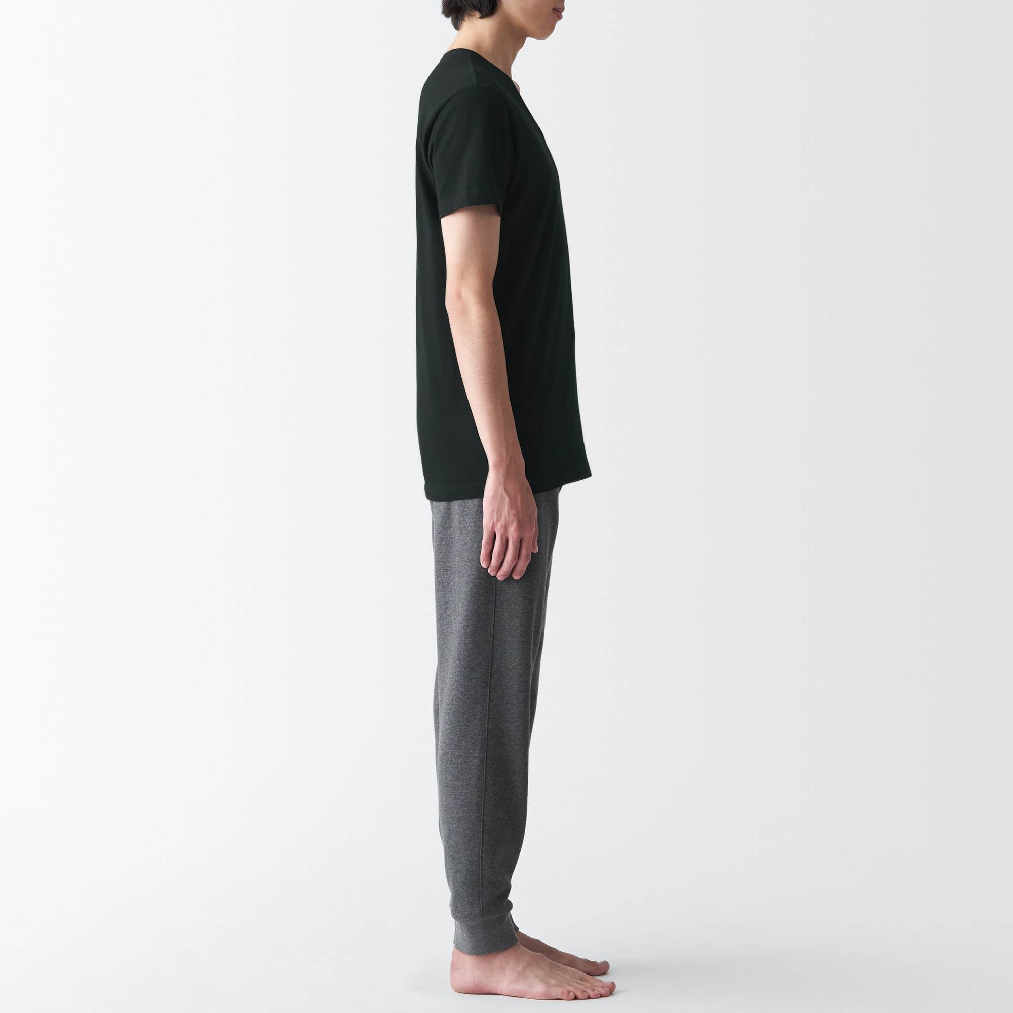 MUJI | Side Seamless jersey V neck T-Shirt