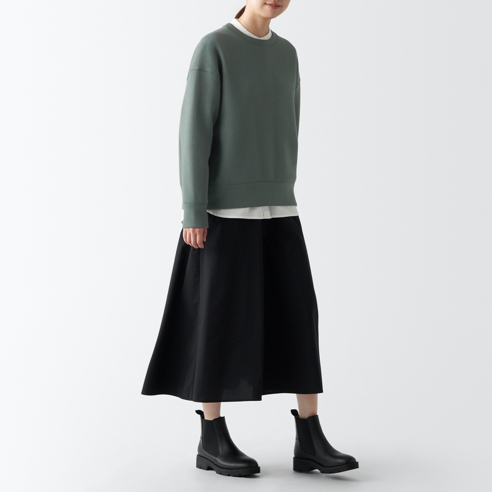 MUJI | Double knitted Sweat Long Sleeve shirt