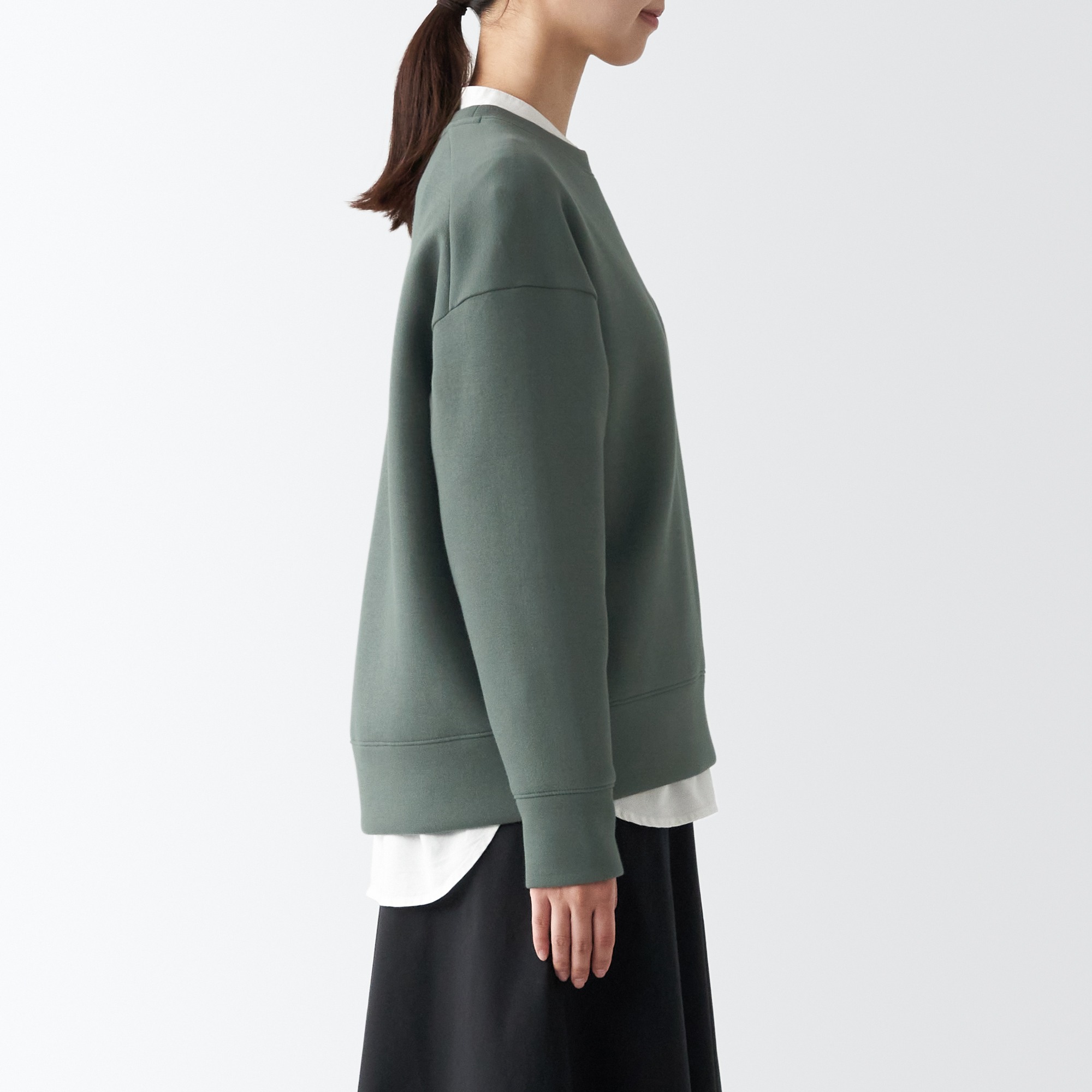 MUJI | Double knitted Sweat Long Sleeve shirt