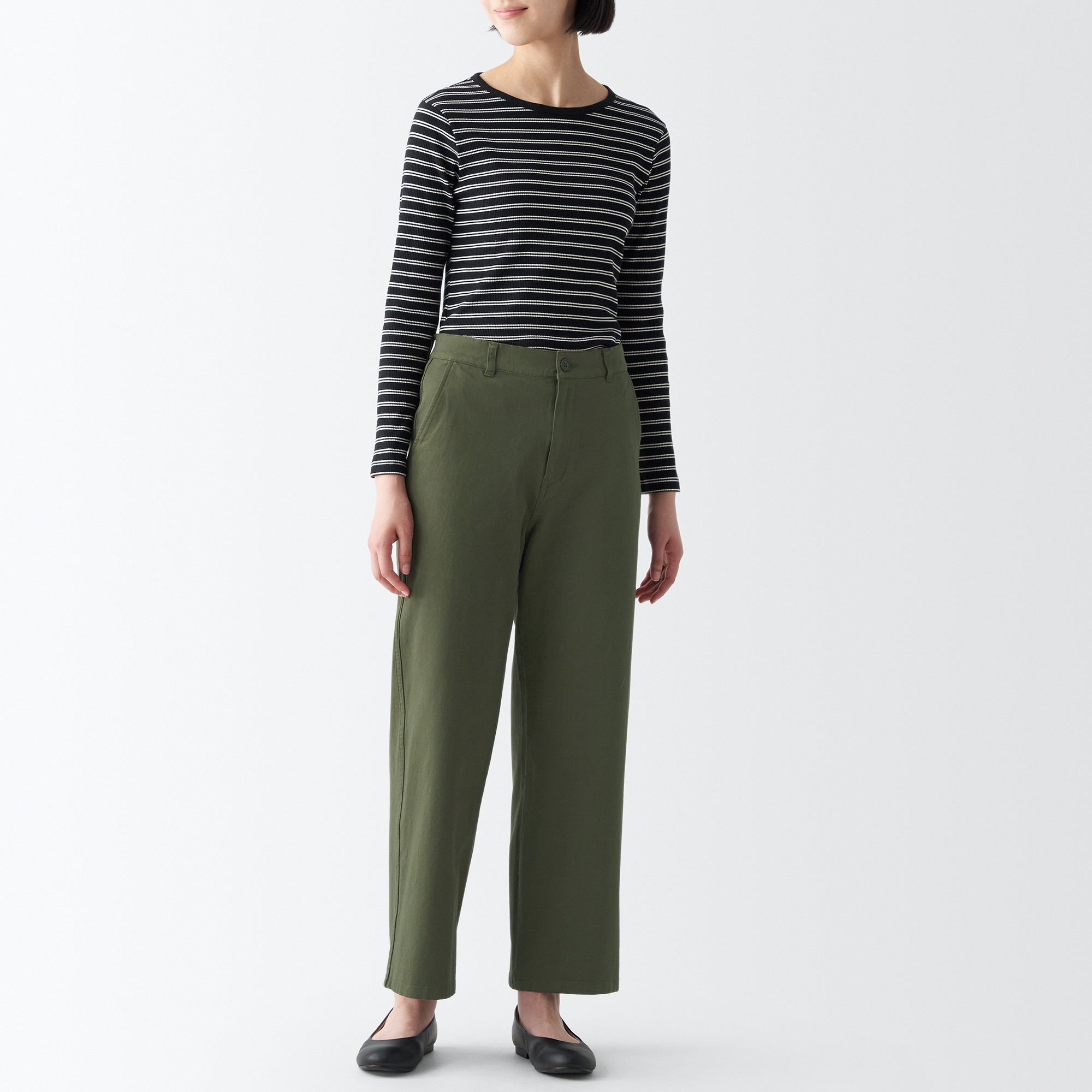 4-Way stretch chino Wide straight pants