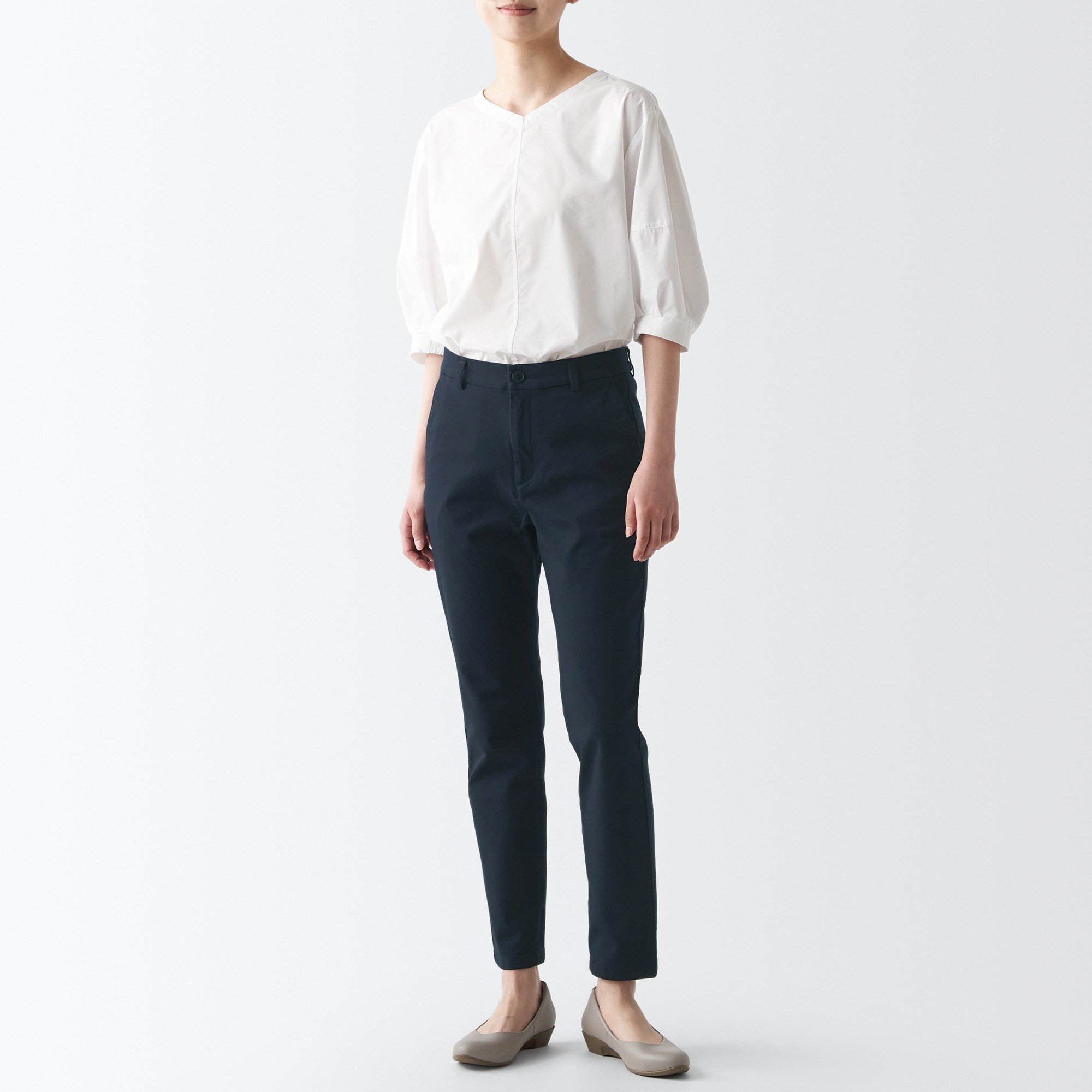 MUJI | 4-Way stretch chino Slim Tapered pants
