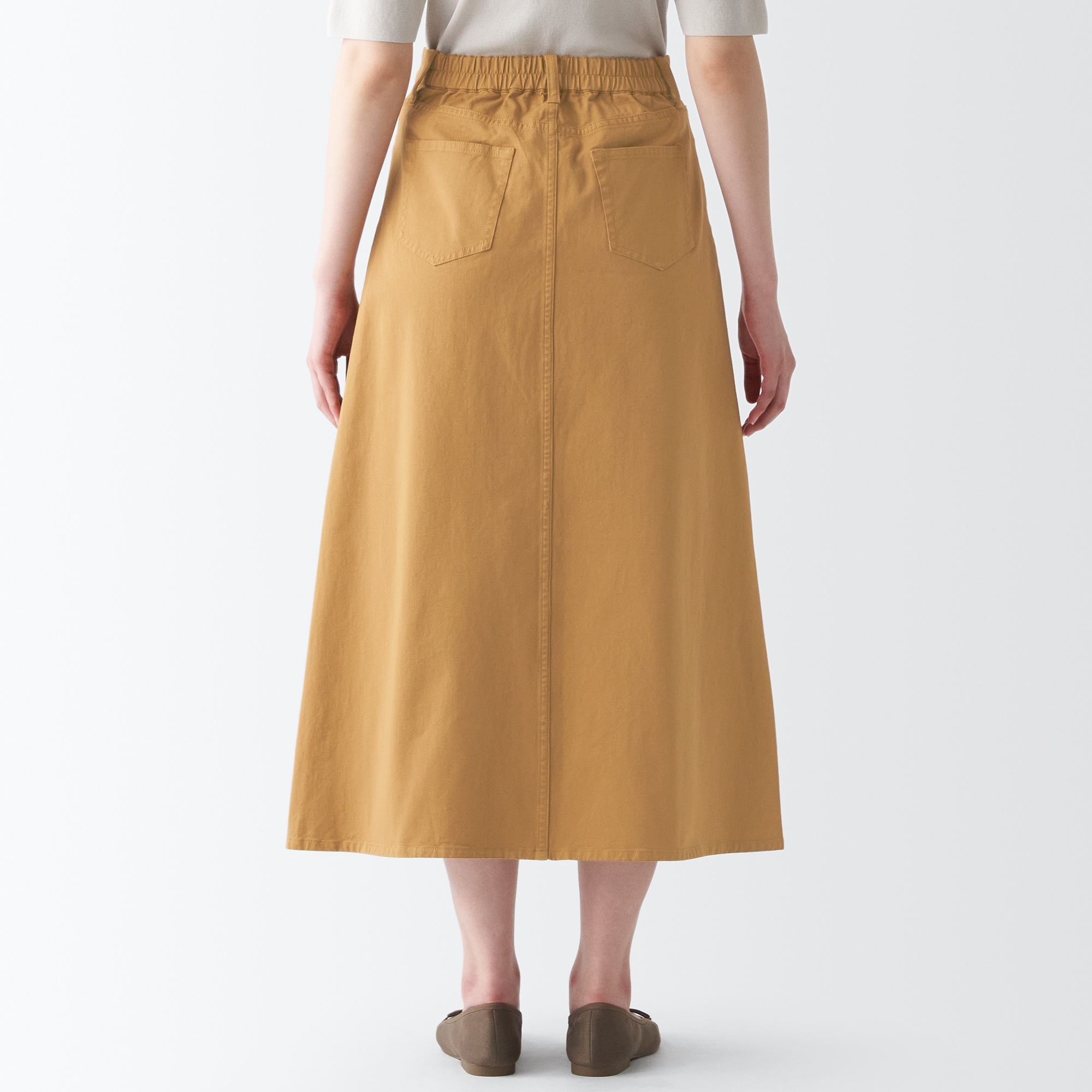 4-Way stretch chino A-line skirt