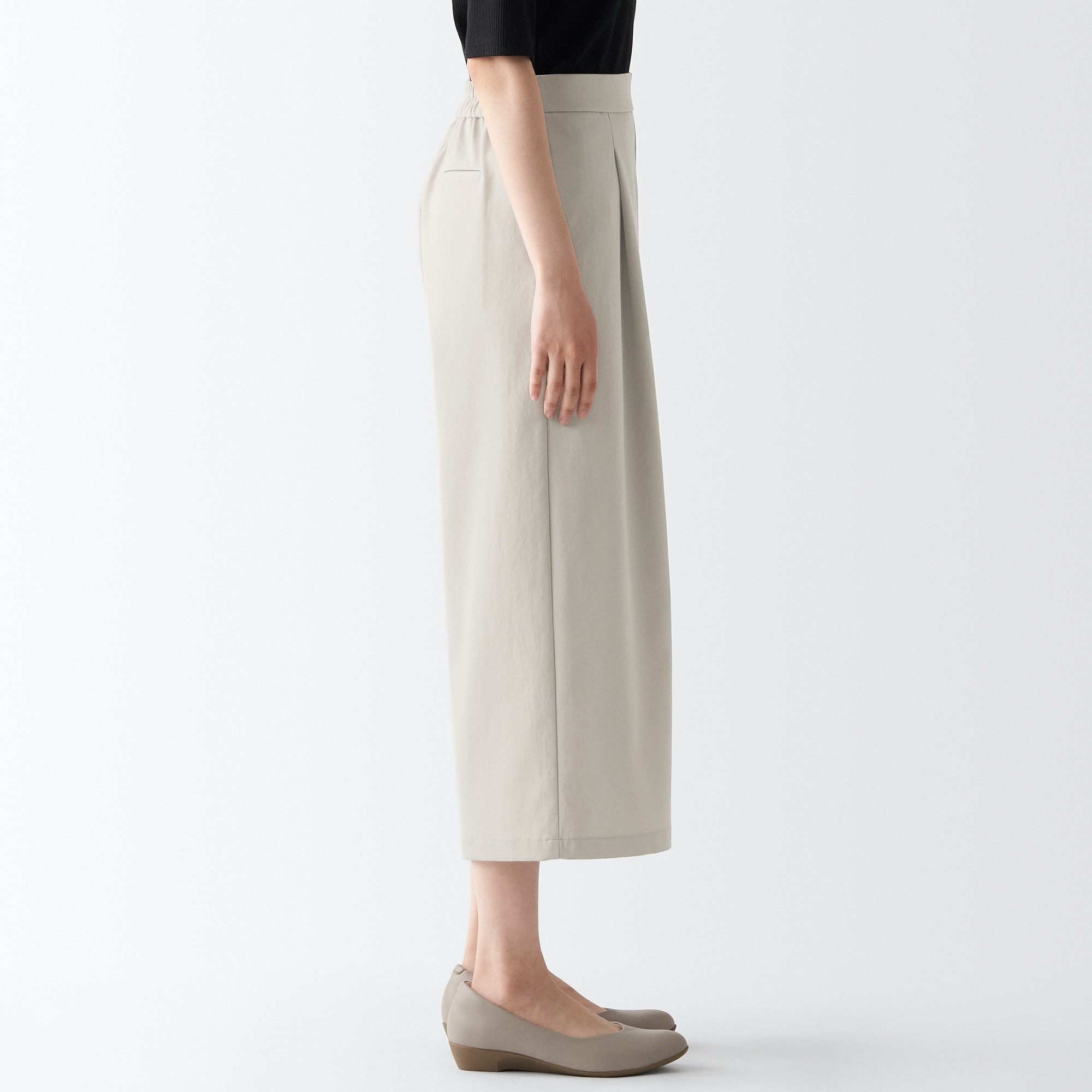 MUJI | Recycled polyester Cropped Wide pants