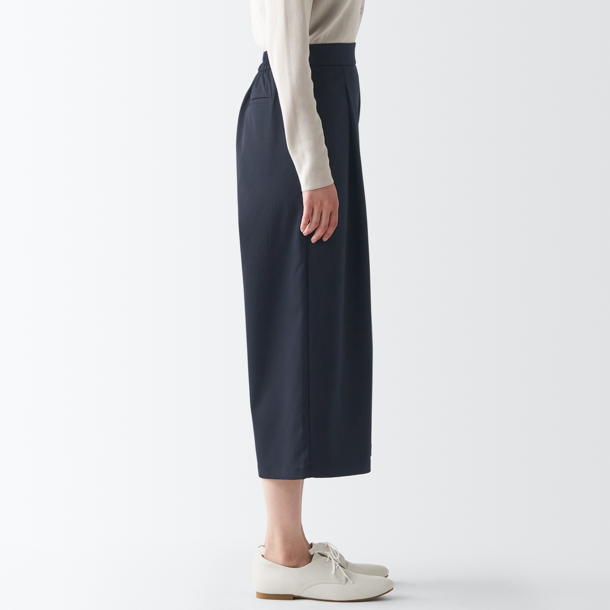 MUJI | Recycled polyester Cropped Wide pants