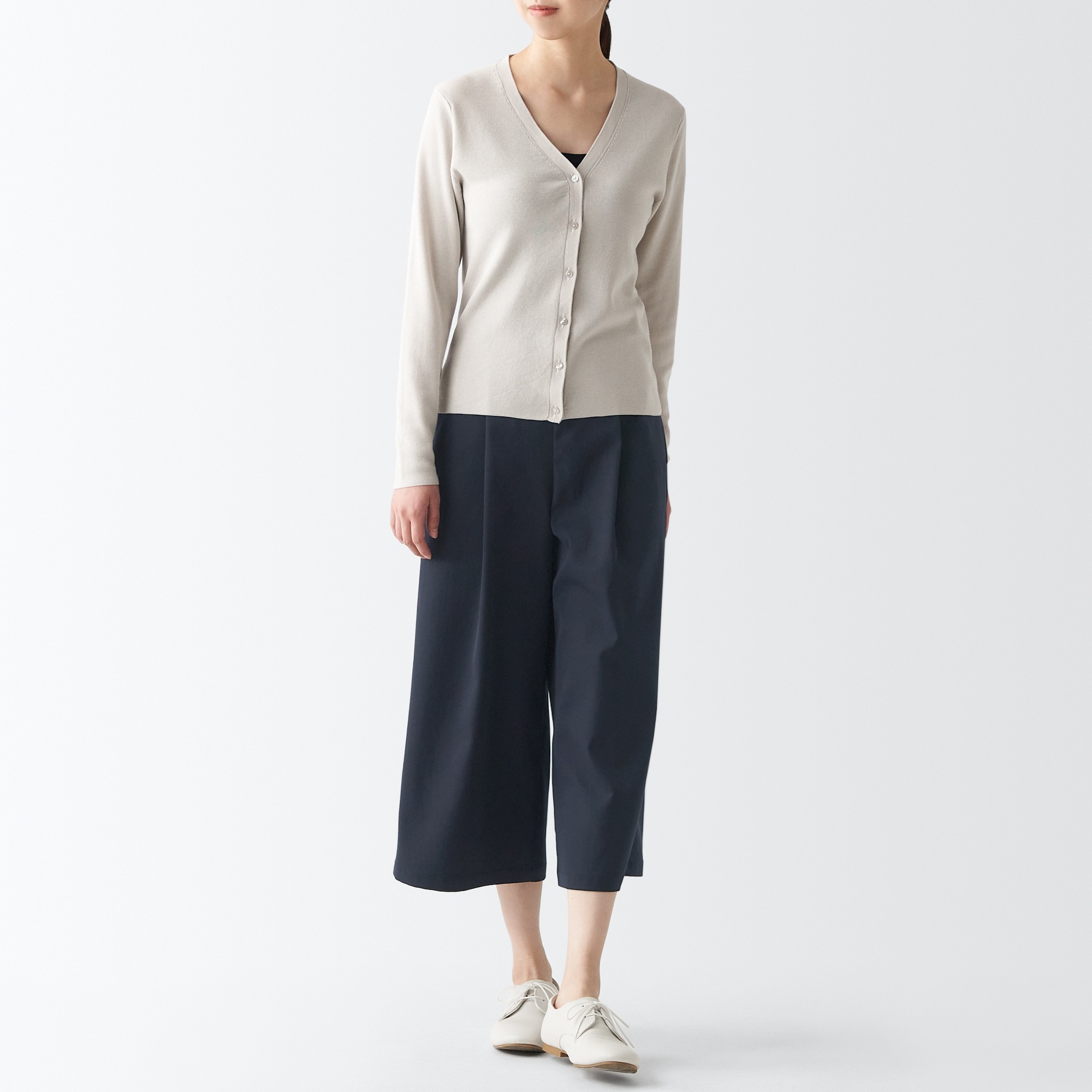 MUJI | Recycled polyester Cropped Wide pants