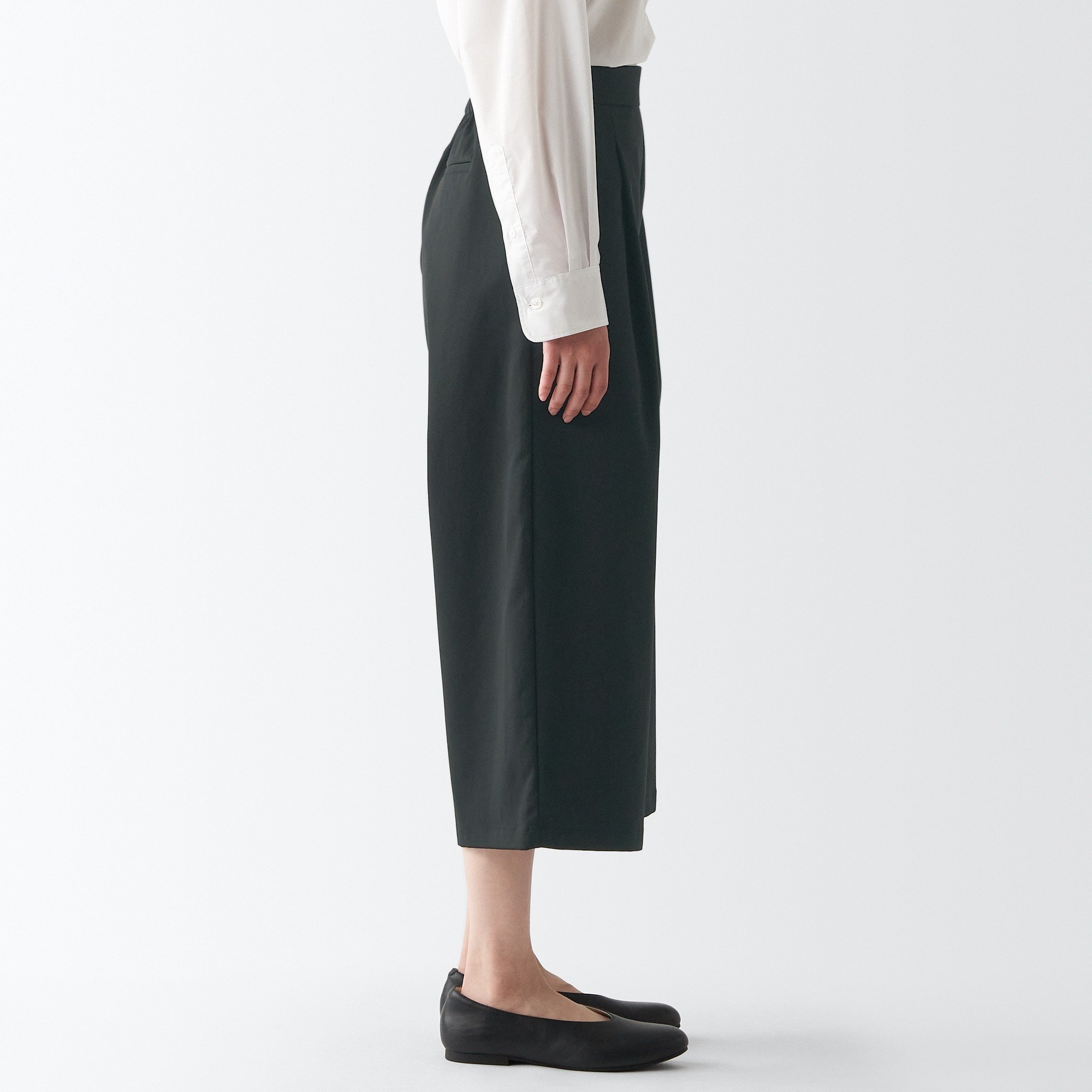 MUJI | Recycled polyester Cropped Wide pants