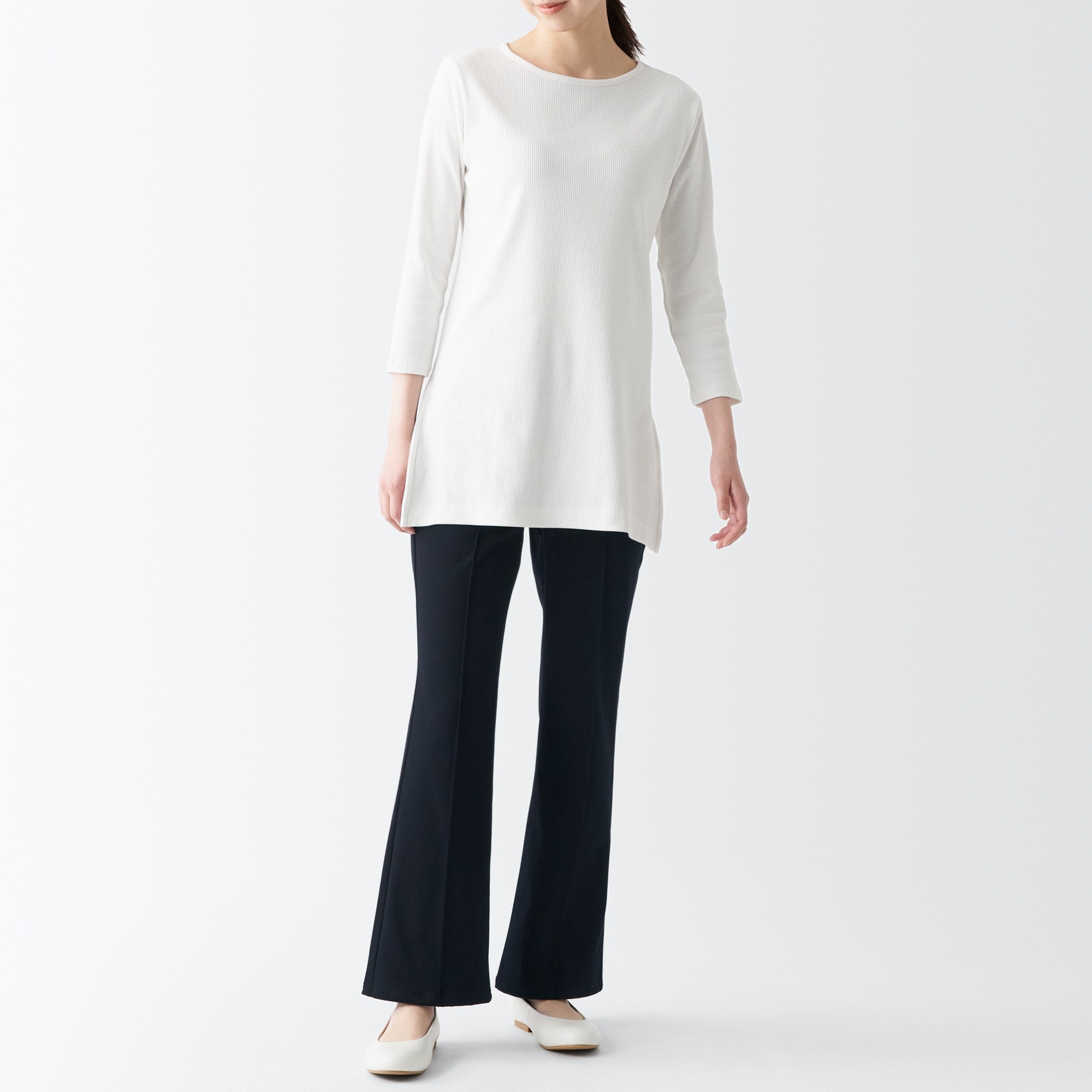 Stretch pin tuck flare Leggings Pants