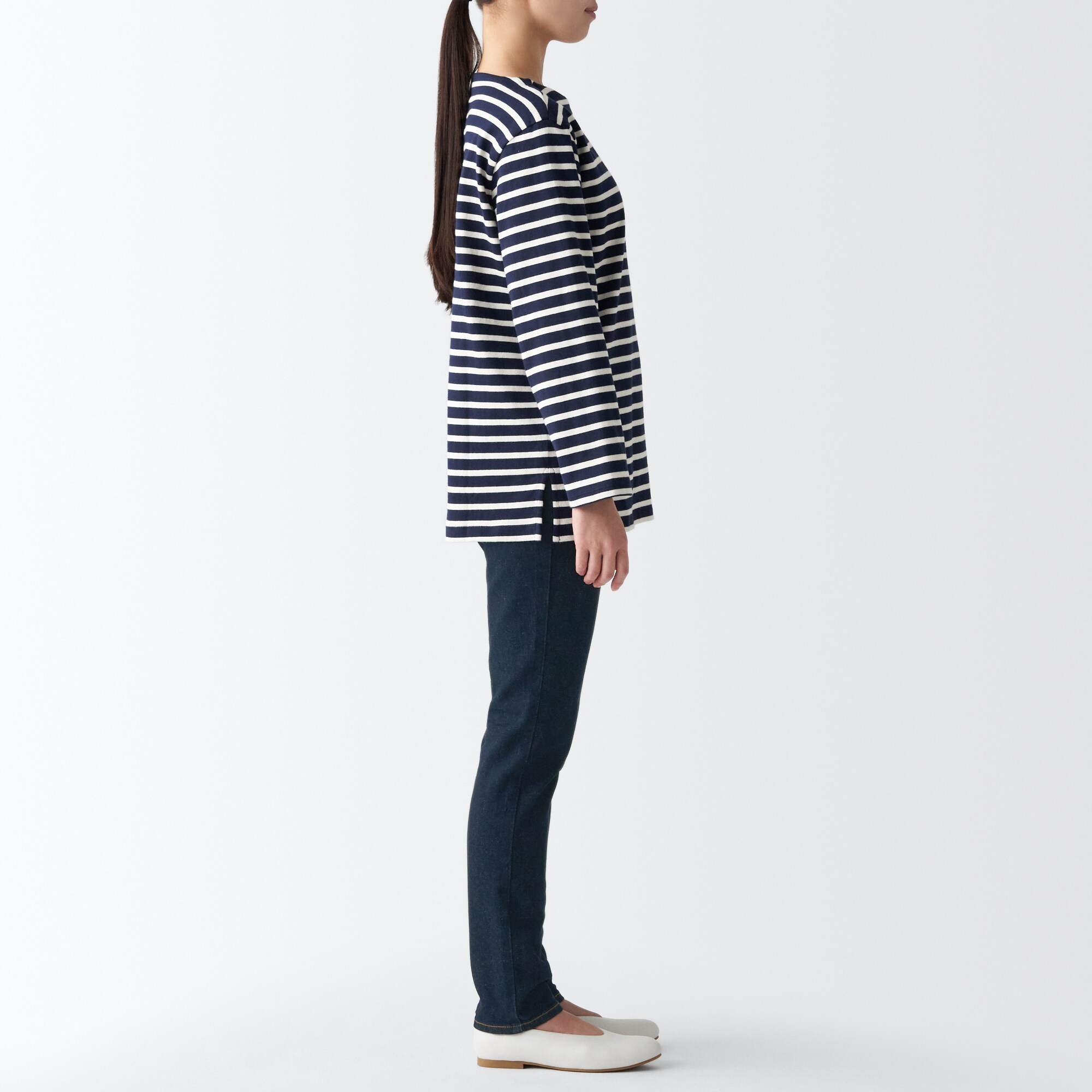 Stretch denim  slim pants Inseam 75cm