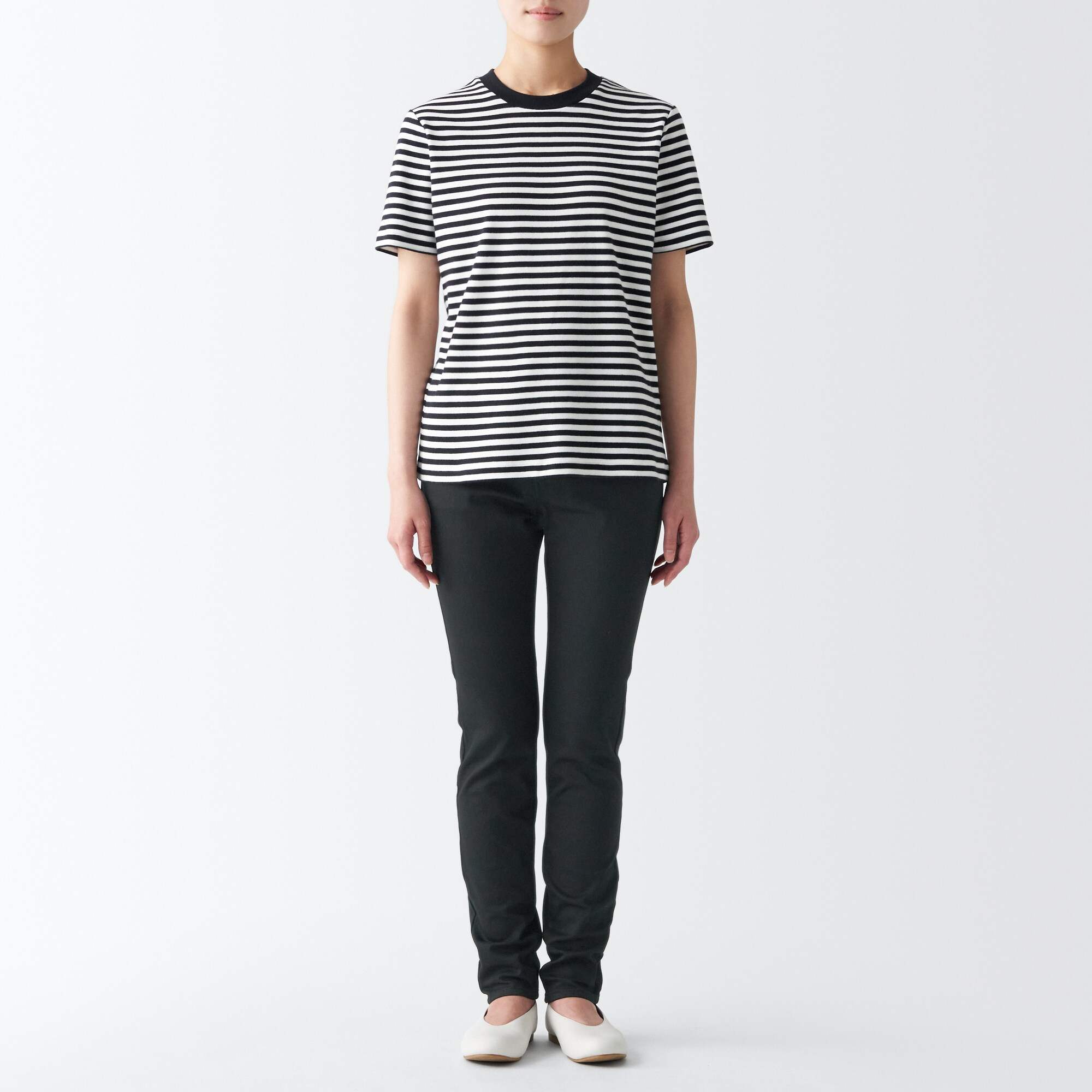 MUJI | Super stretch denim Skinny pants Inseam 75cm Black