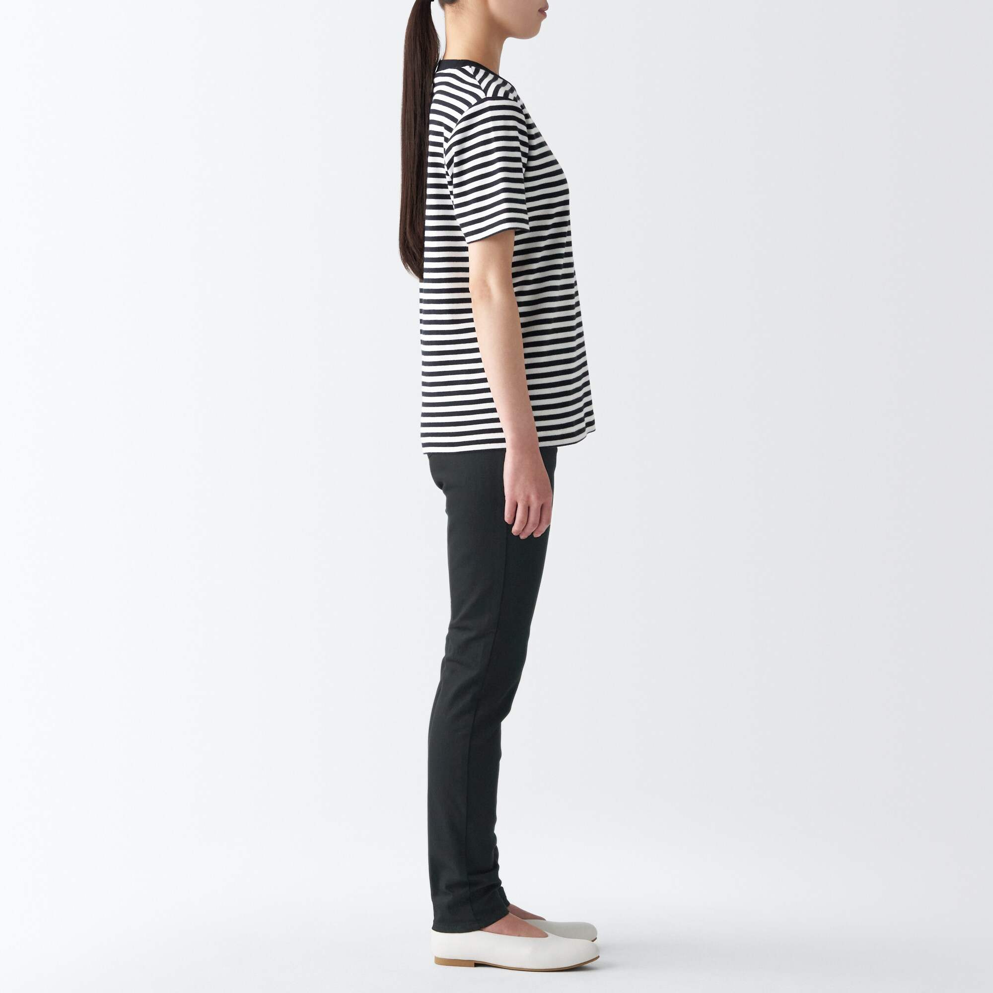 MUJI | Super stretch denim Skinny pants Inseam 75cm Black