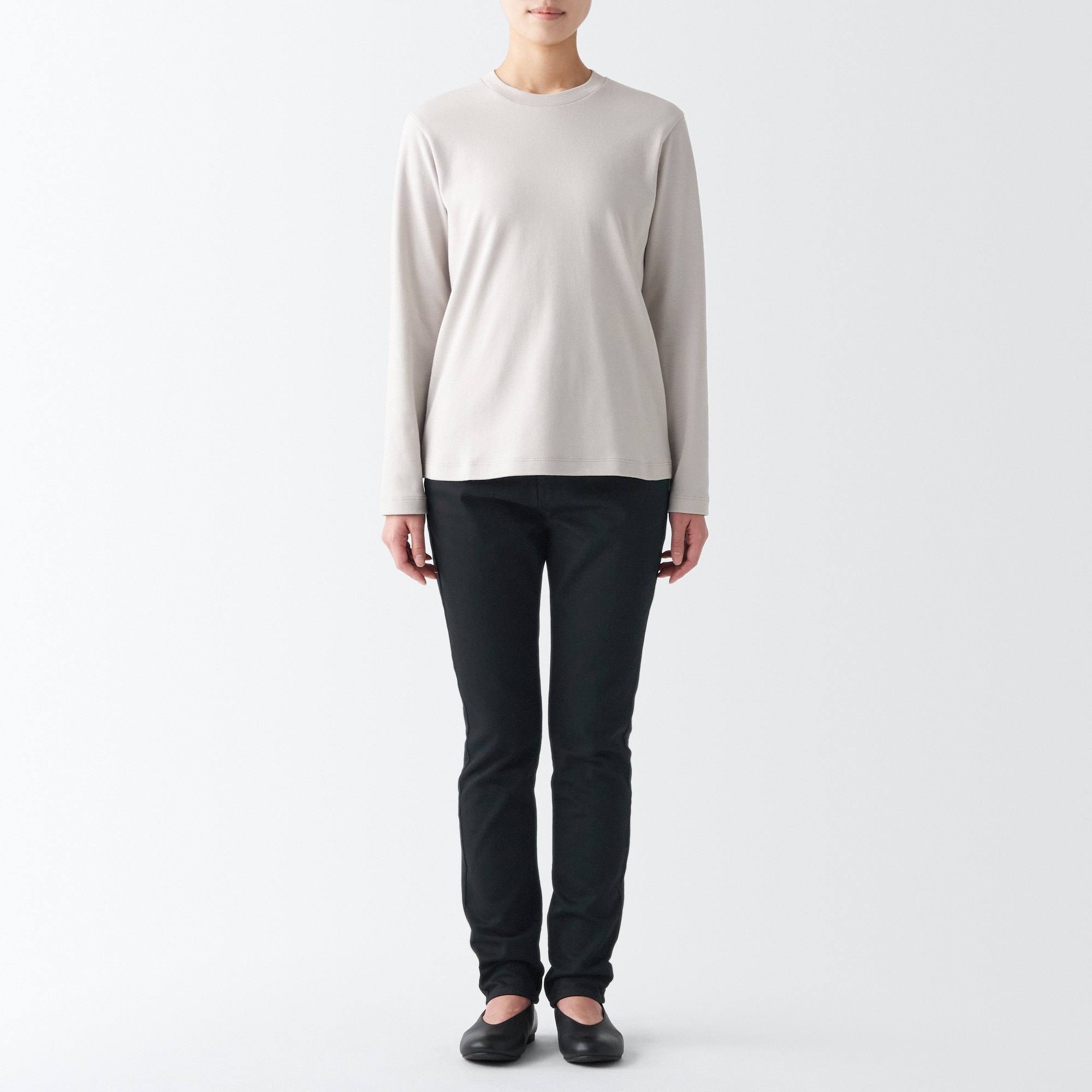MUJI | Stretch denim  slim pants Inseam 75cm Black