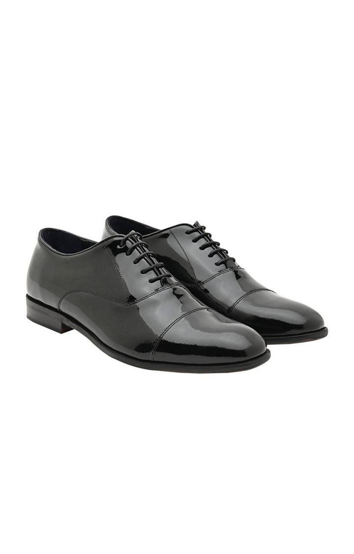 Santiago Black Tie-Ups & Dress Loafers