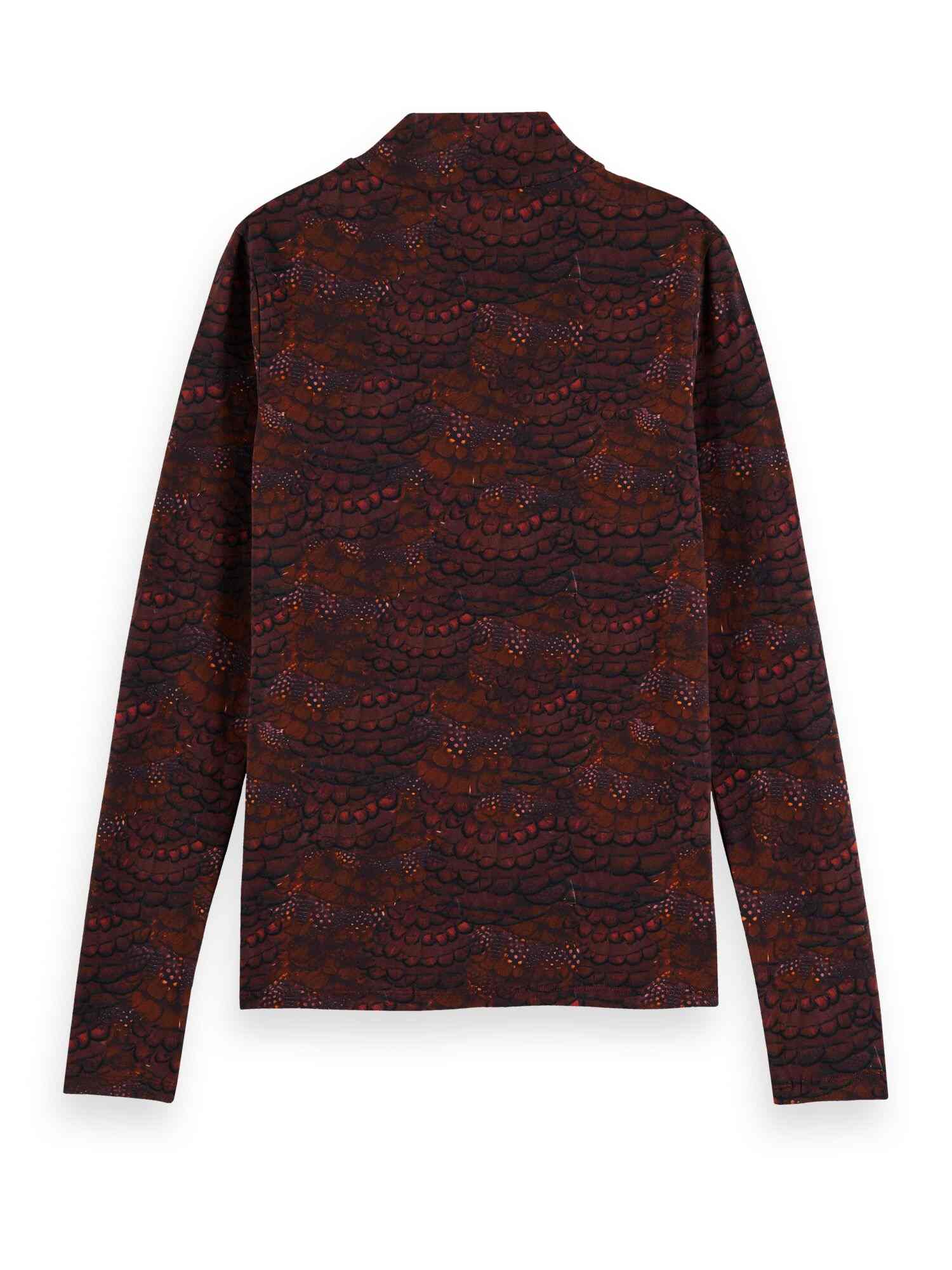 Scotch & Soda All over printed mockneck long sleeved shirt