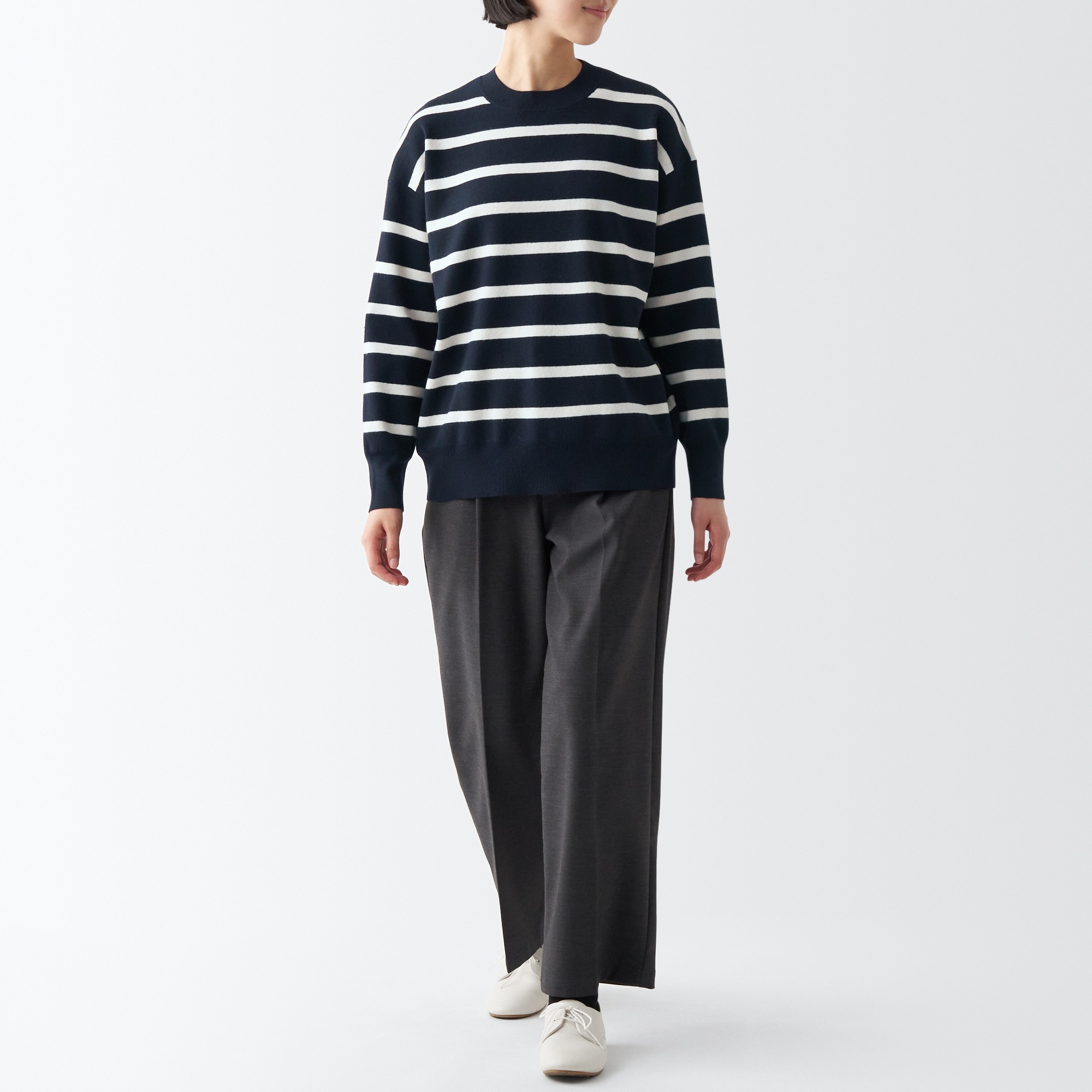 Washable milano rib Crew neck sweater