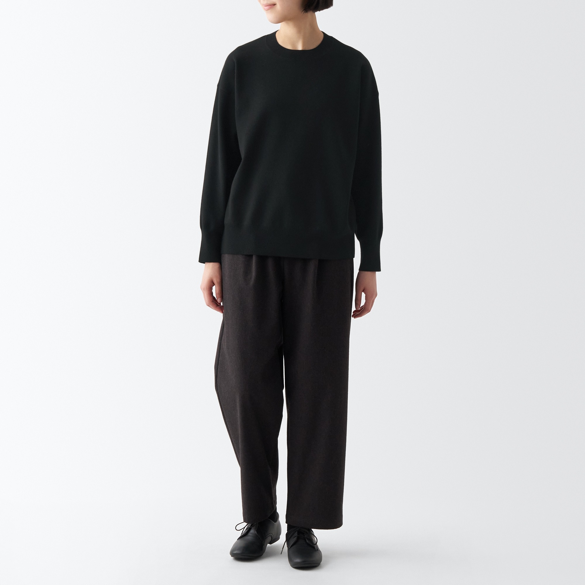 MUJI | Washable milano rib Crew neck sweater