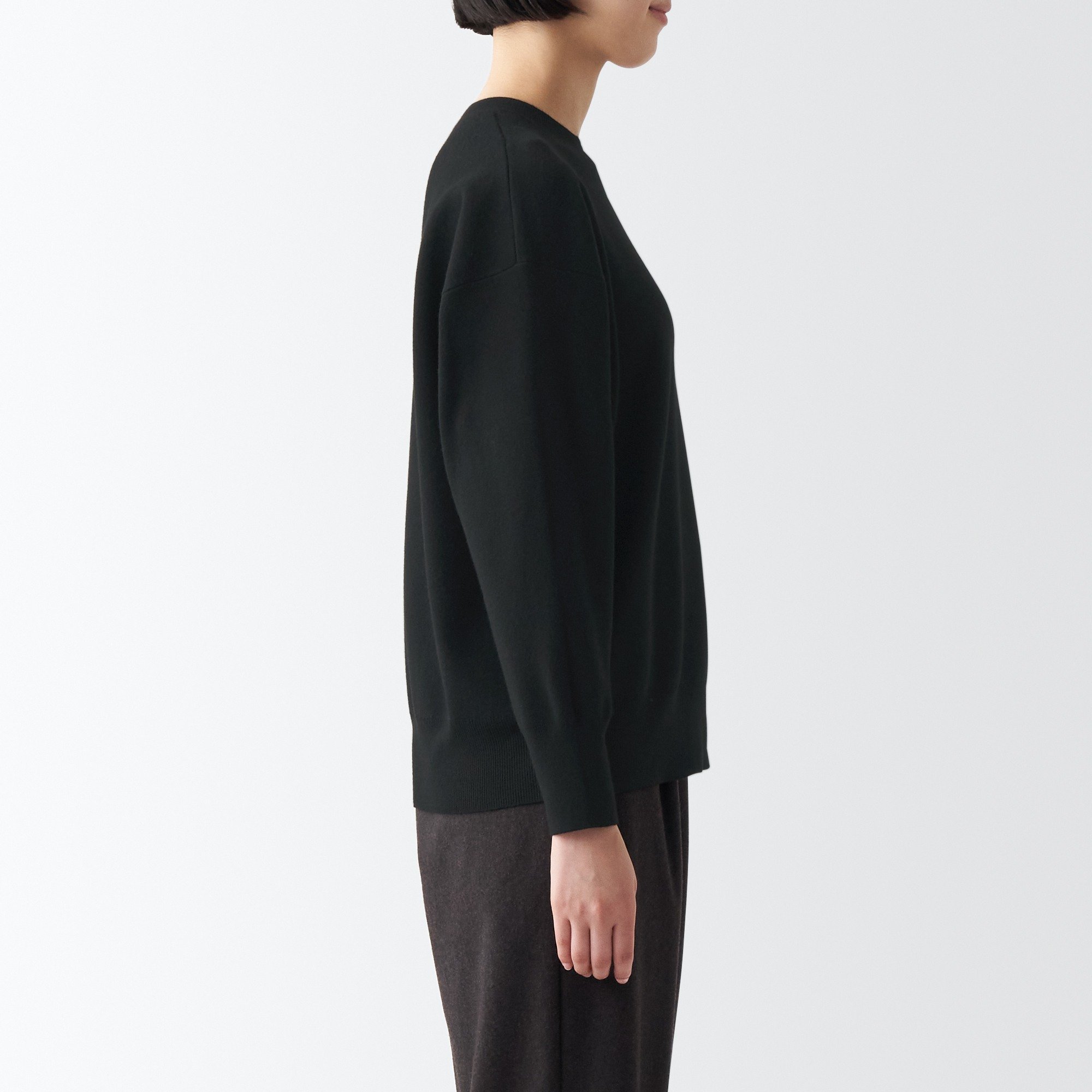 MUJI | Washable milano rib Crew neck sweater